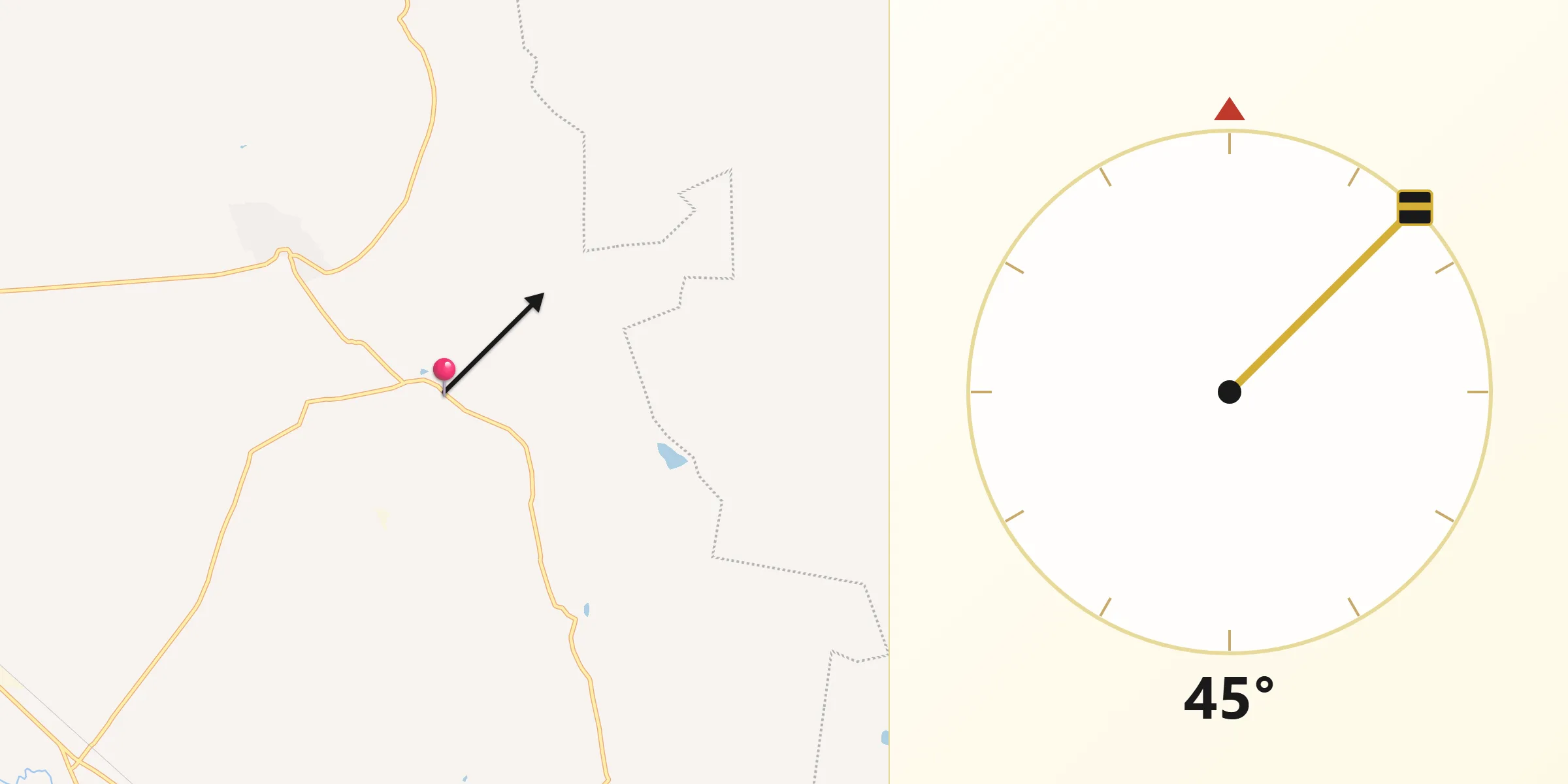 Dirección de la Qibla desde Alfajayucan
