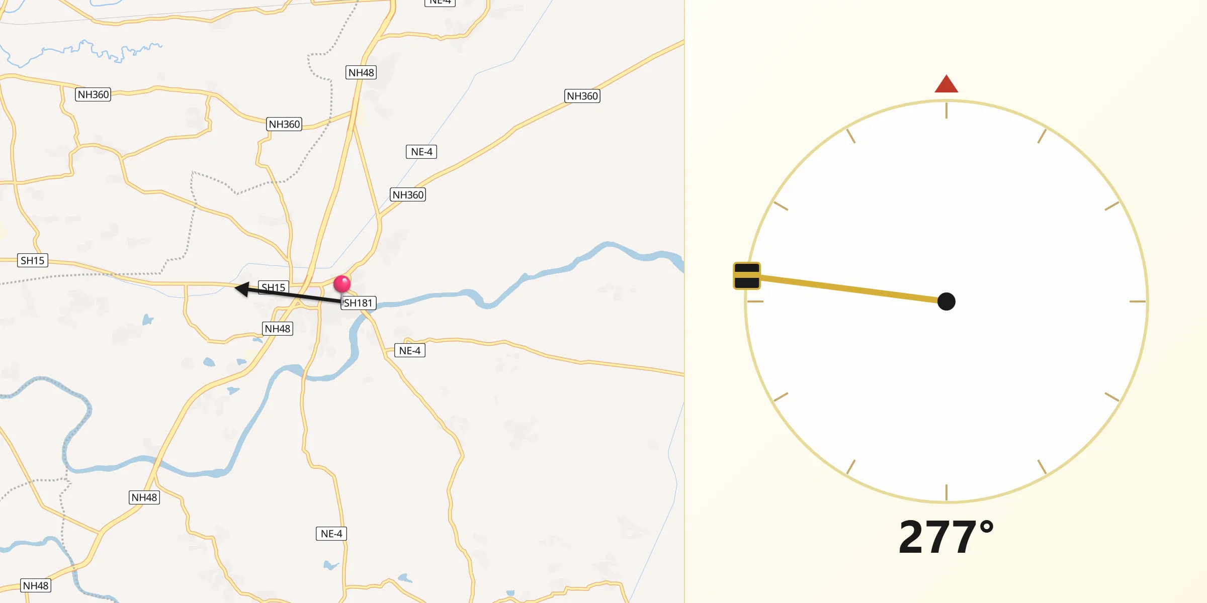 Qibla Direction from Chikhli