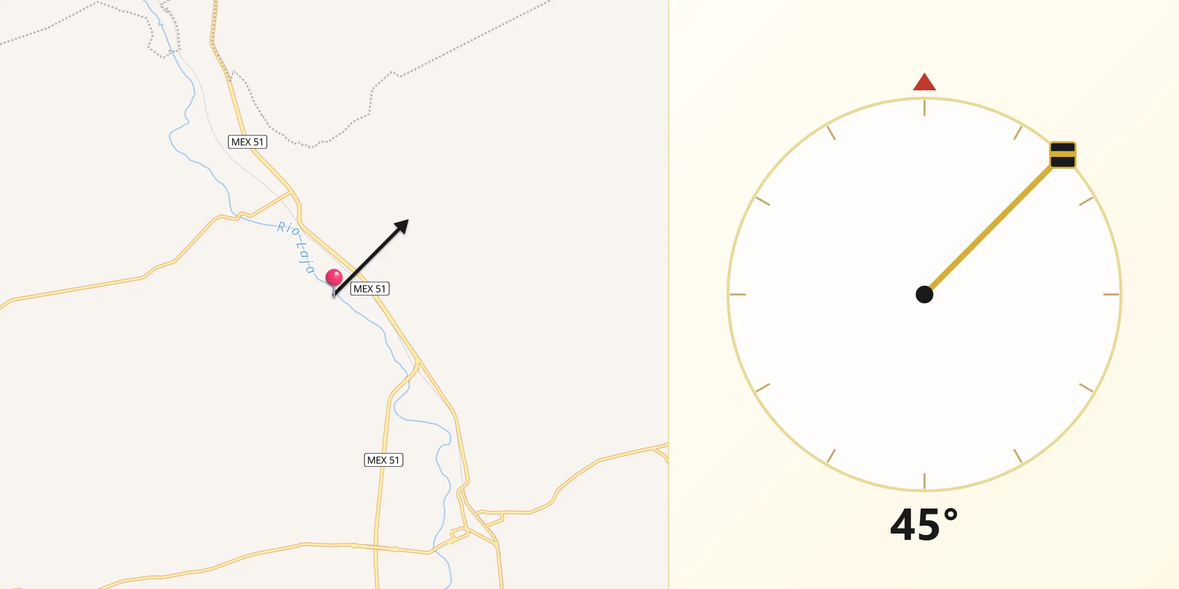 Dirección de la Qibla desde Orduña de Abajo