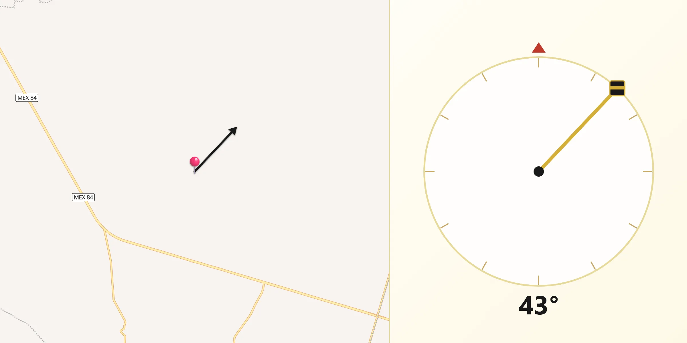 Dirección de la Qibla desde El Salero
