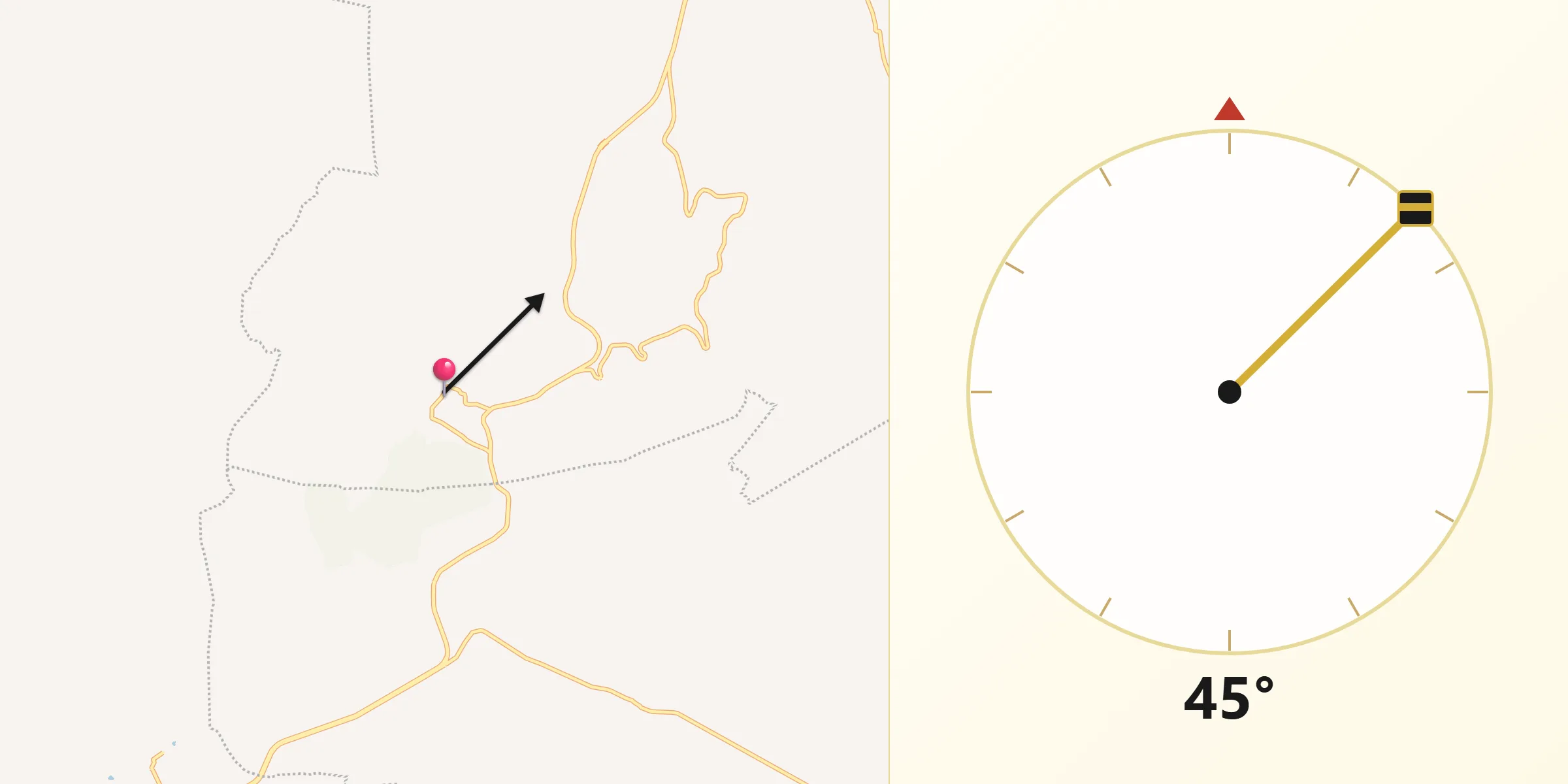Dirección de la Qibla desde San Antonio de la Cal
