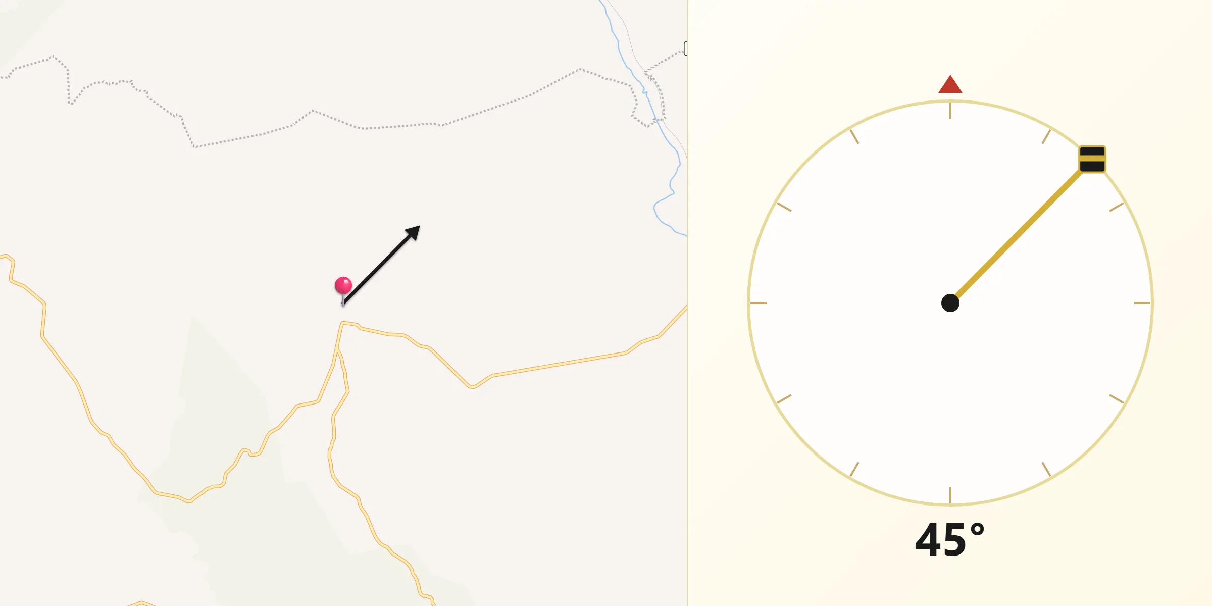Dirección de la Qibla desde Palmillas de San Juan