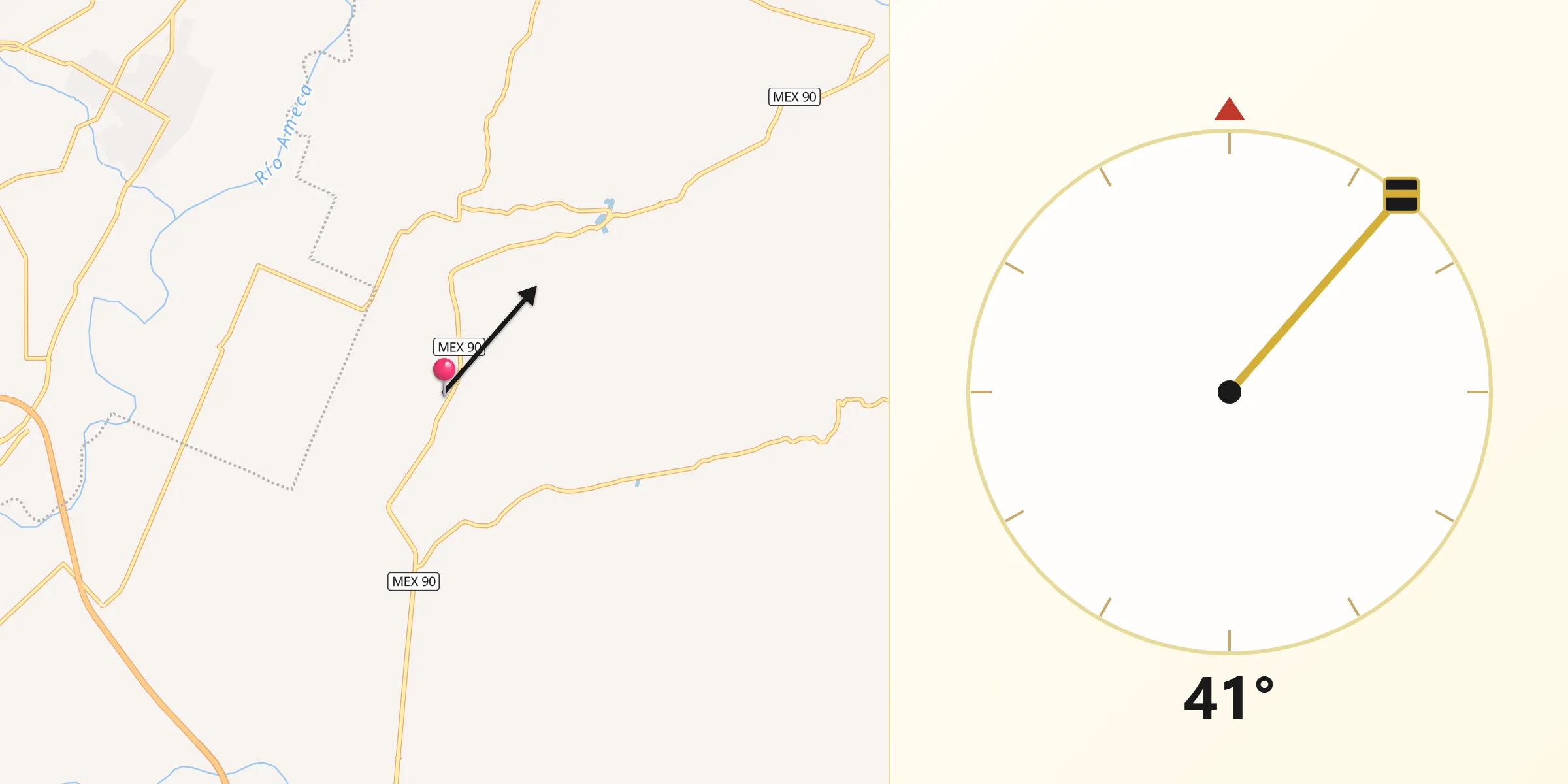 Dirección de la Qibla desde El Zancudo