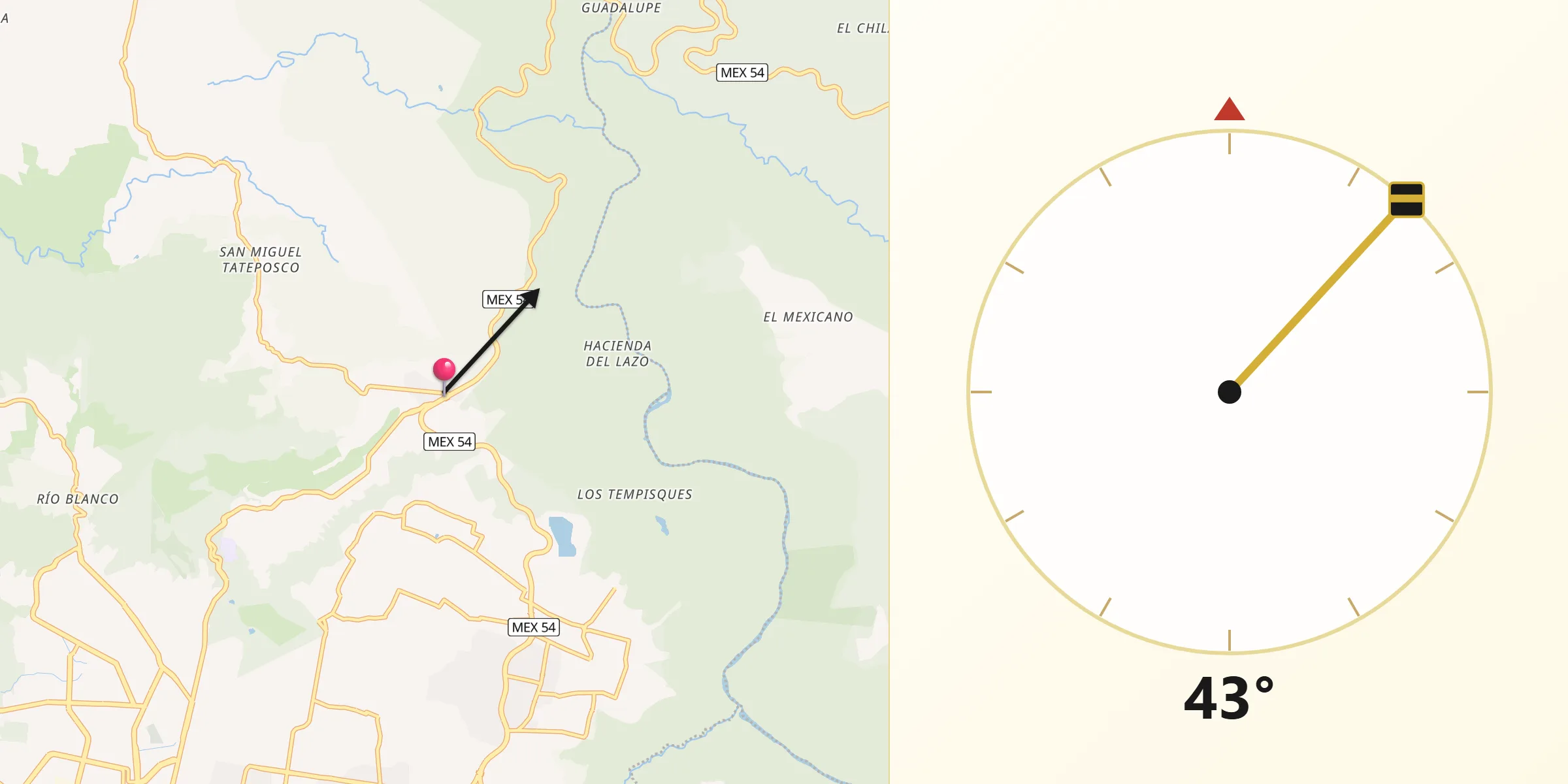 Dirección de la Qibla desde San Isidro