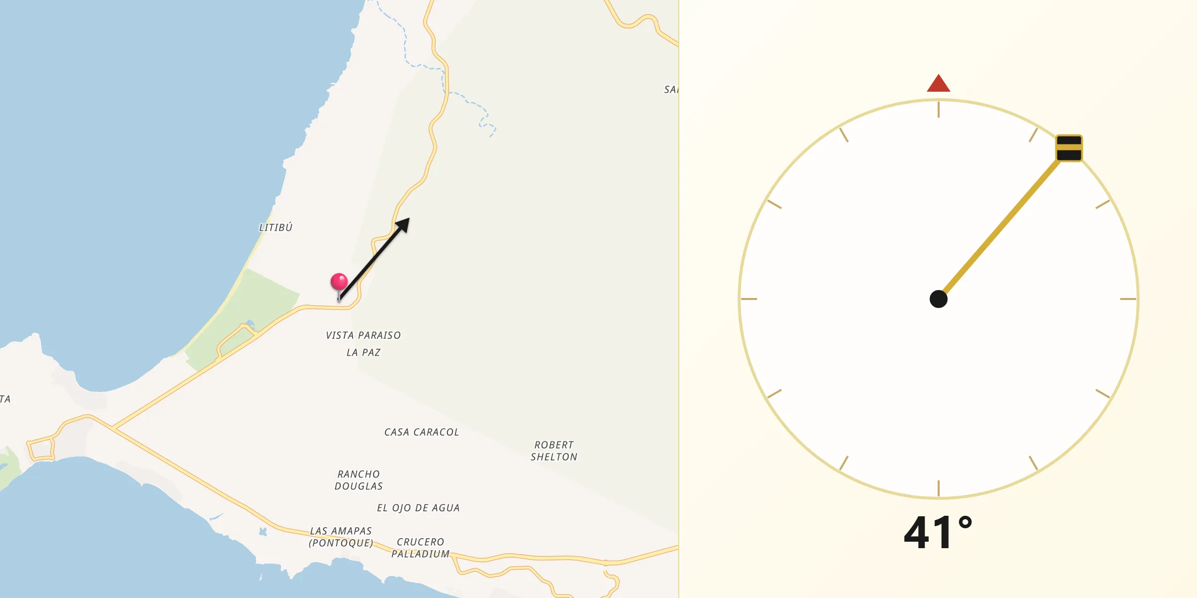 Dirección de la Qibla desde Higuera Blanca