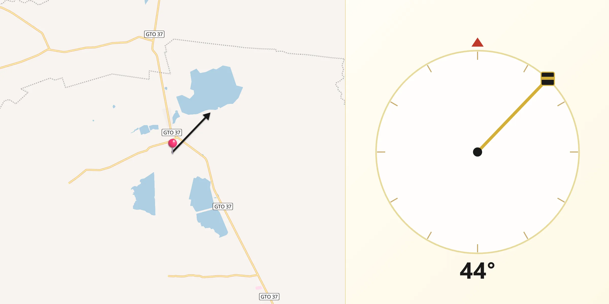 Dirección de la Qibla desde Frías