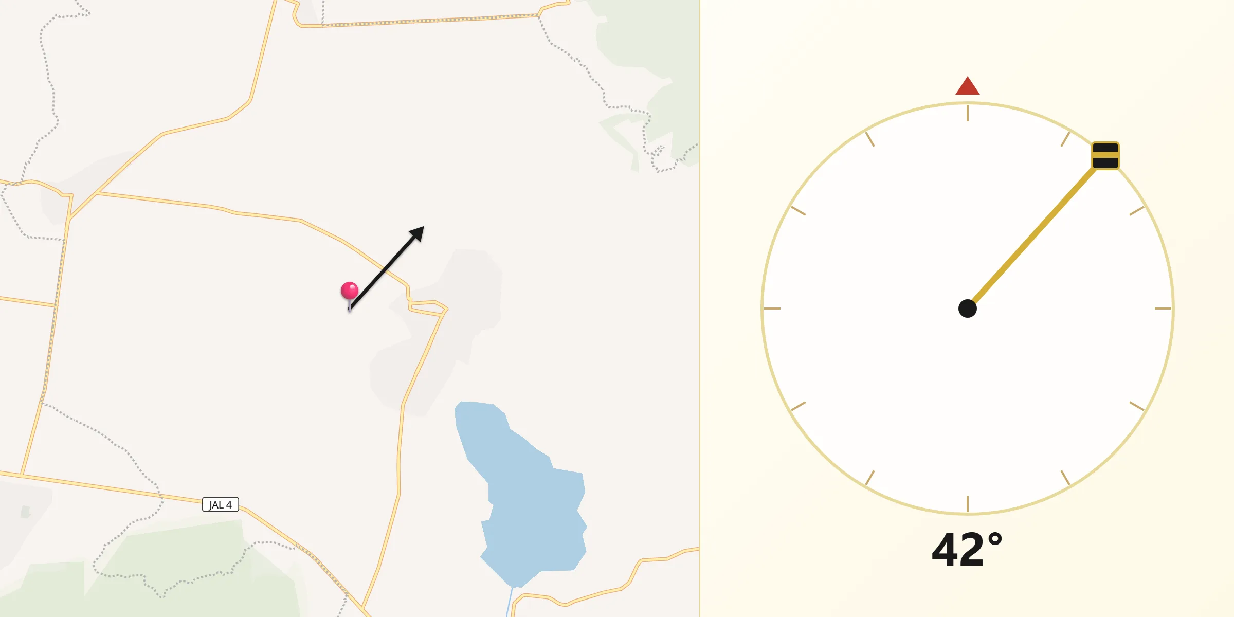 Dirección de la Qibla desde Antonio Escobedo
