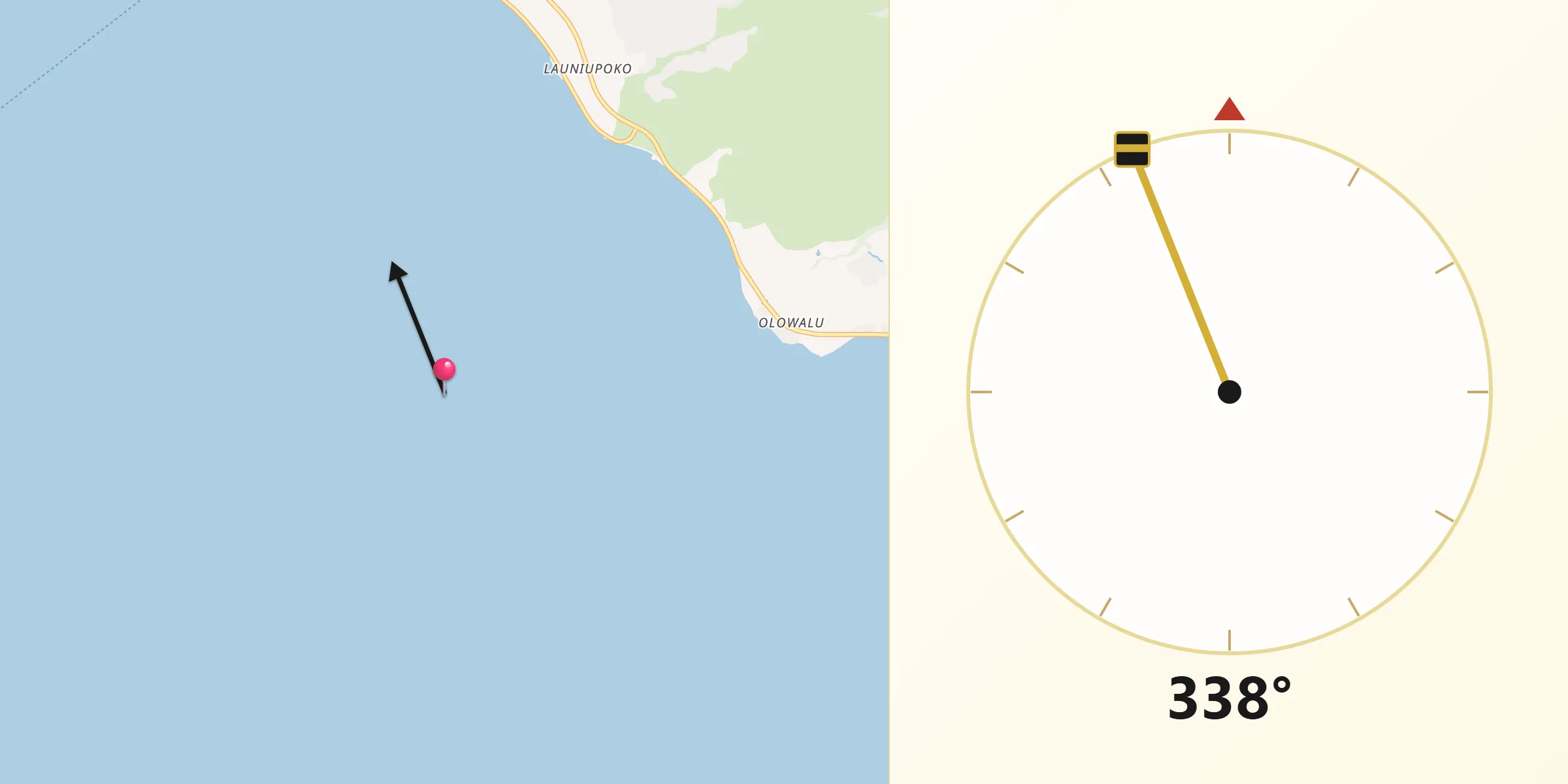 Qibla Direction from Maui