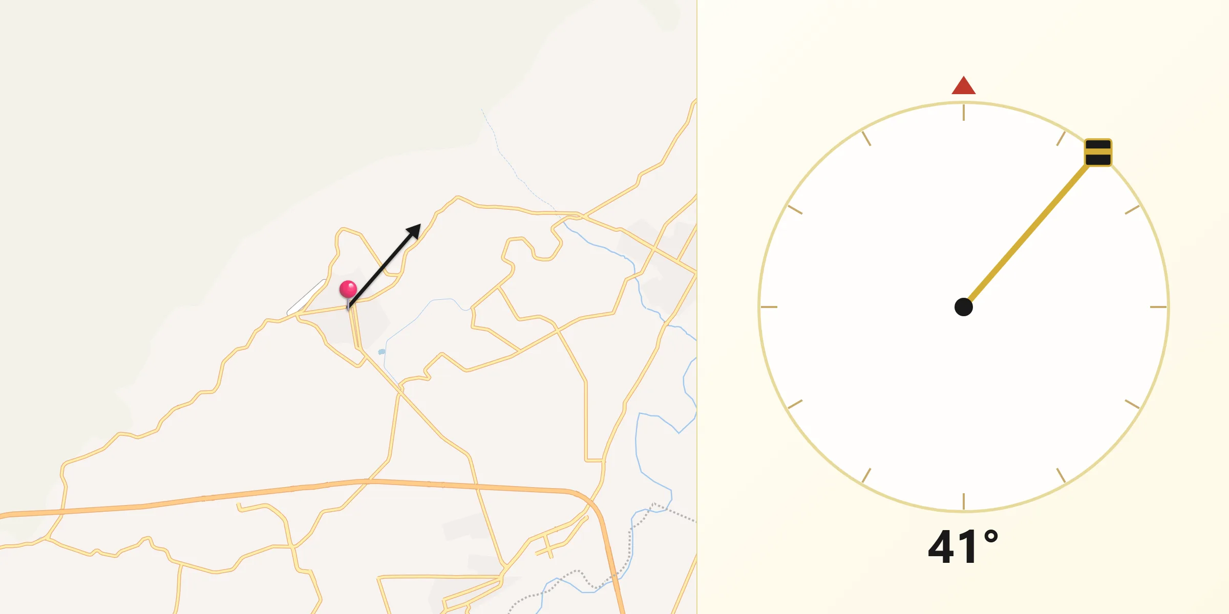 Dirección de la Qibla desde Valle de Banderas