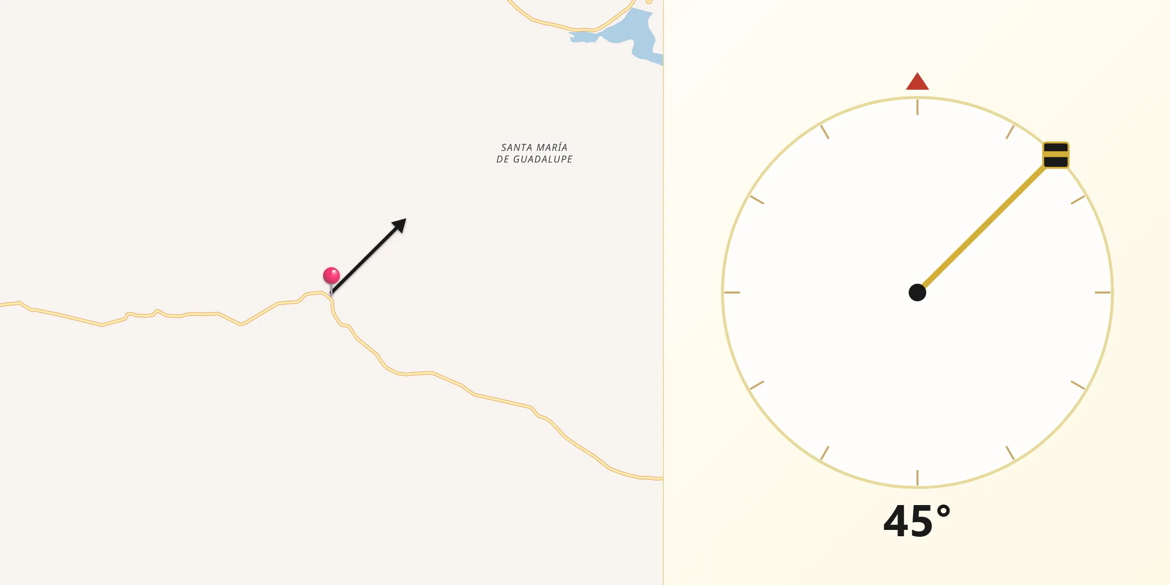 Dirección de la Qibla desde Zamorano