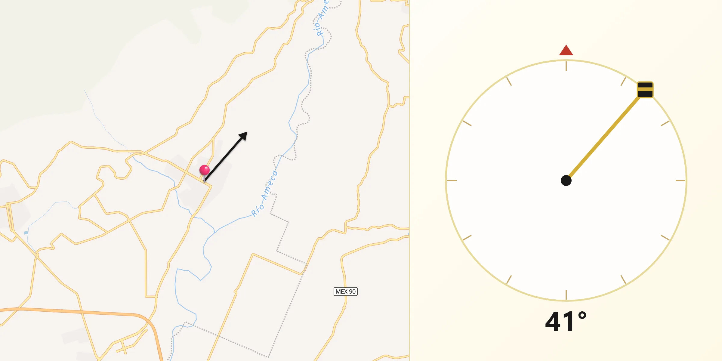 Dirección de la Qibla desde San Juan de Abajo