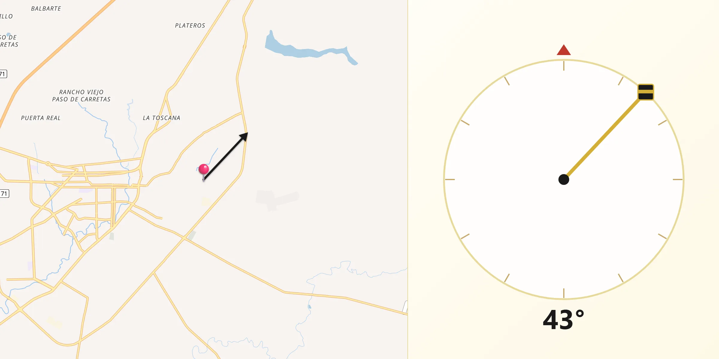 Dirección de la Qibla desde Tepatitlán de Morelos