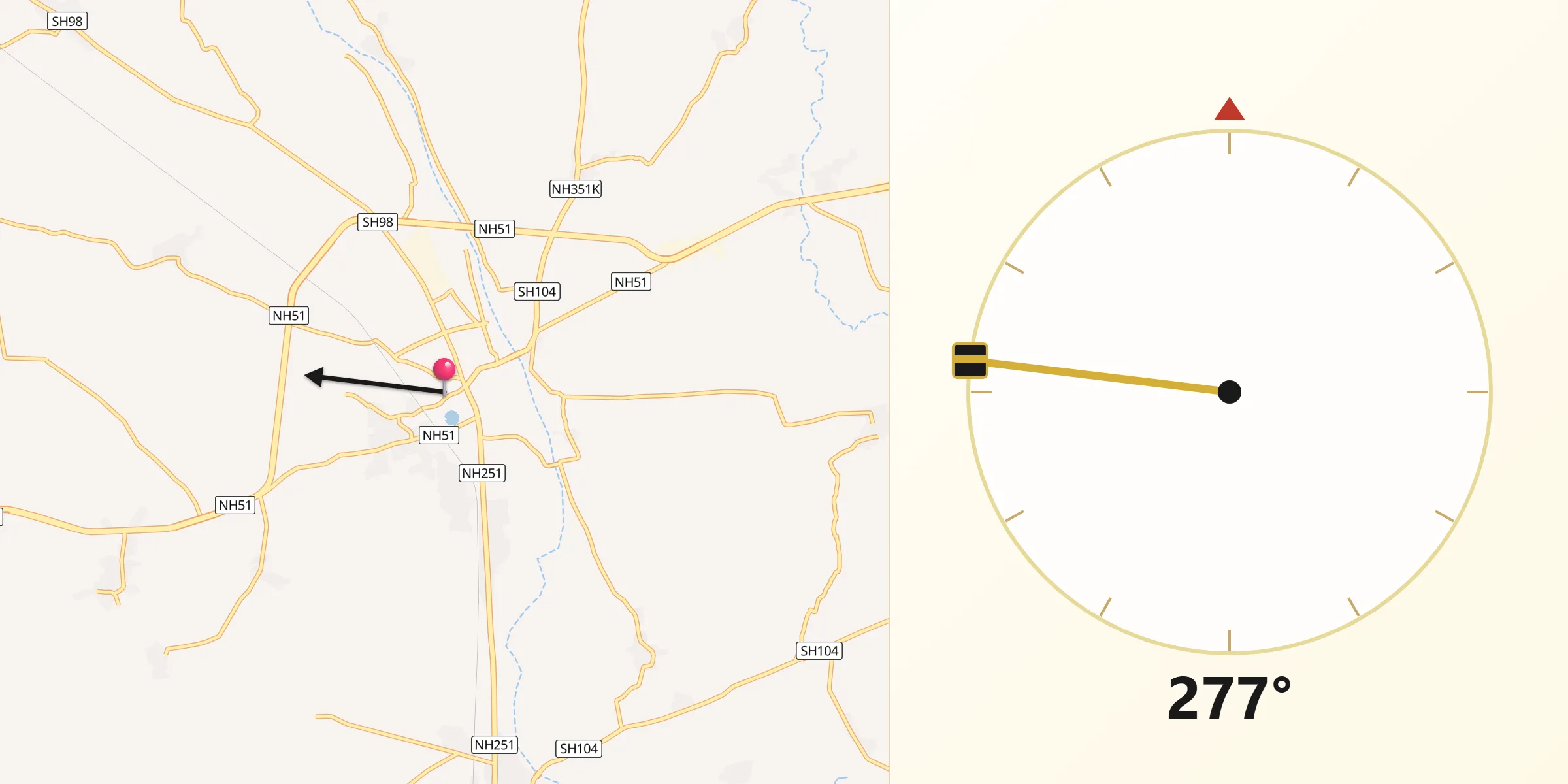 Qibla Direction from Una