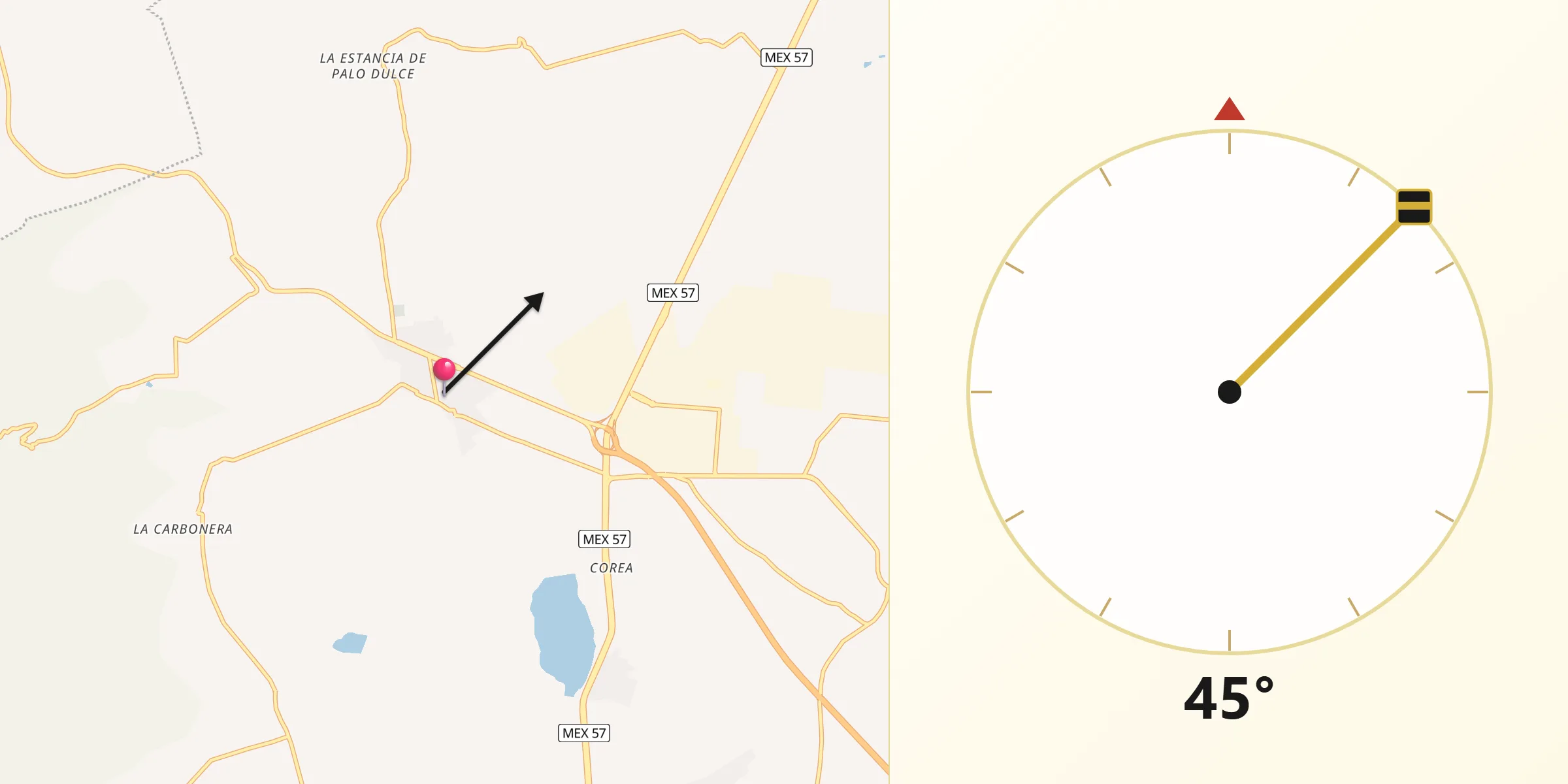 Dirección de la Qibla desde Buenavista