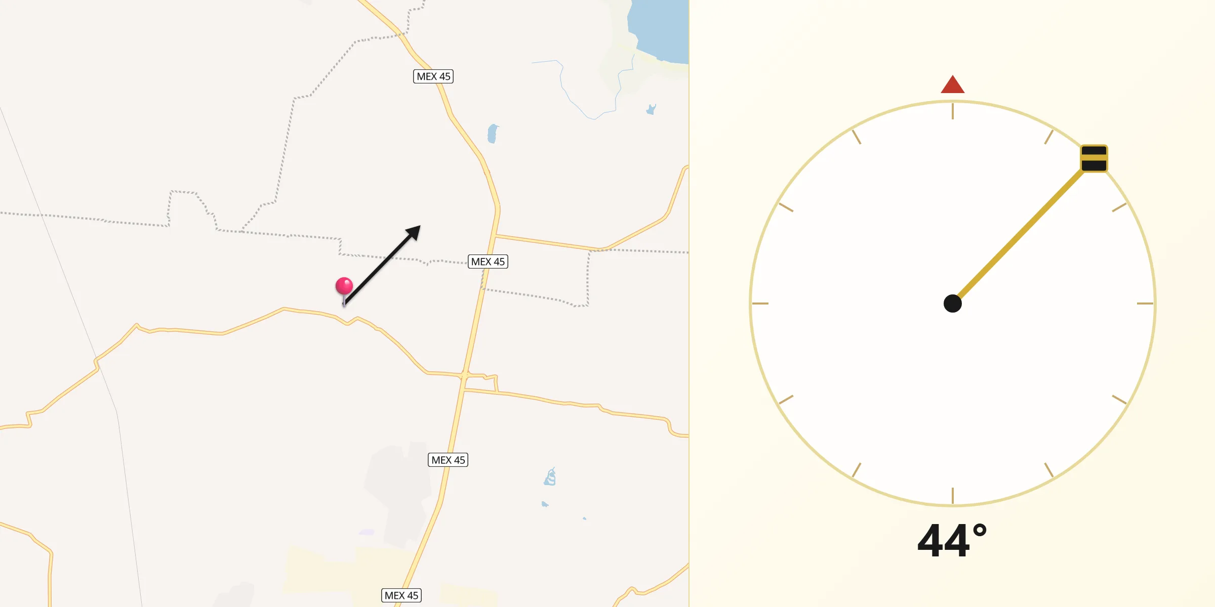 Dirección de la Qibla desde San Vicente