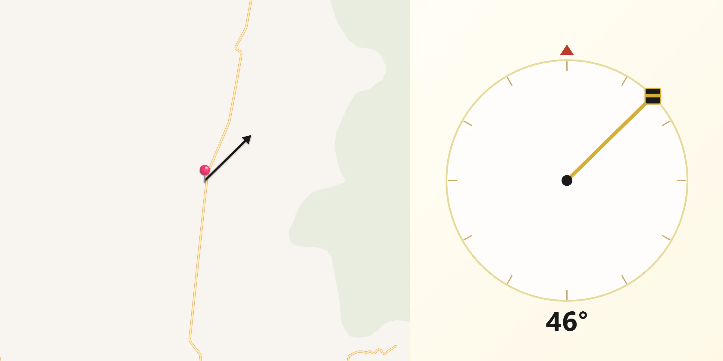 Dirección de la Qibla desde Vizarrón