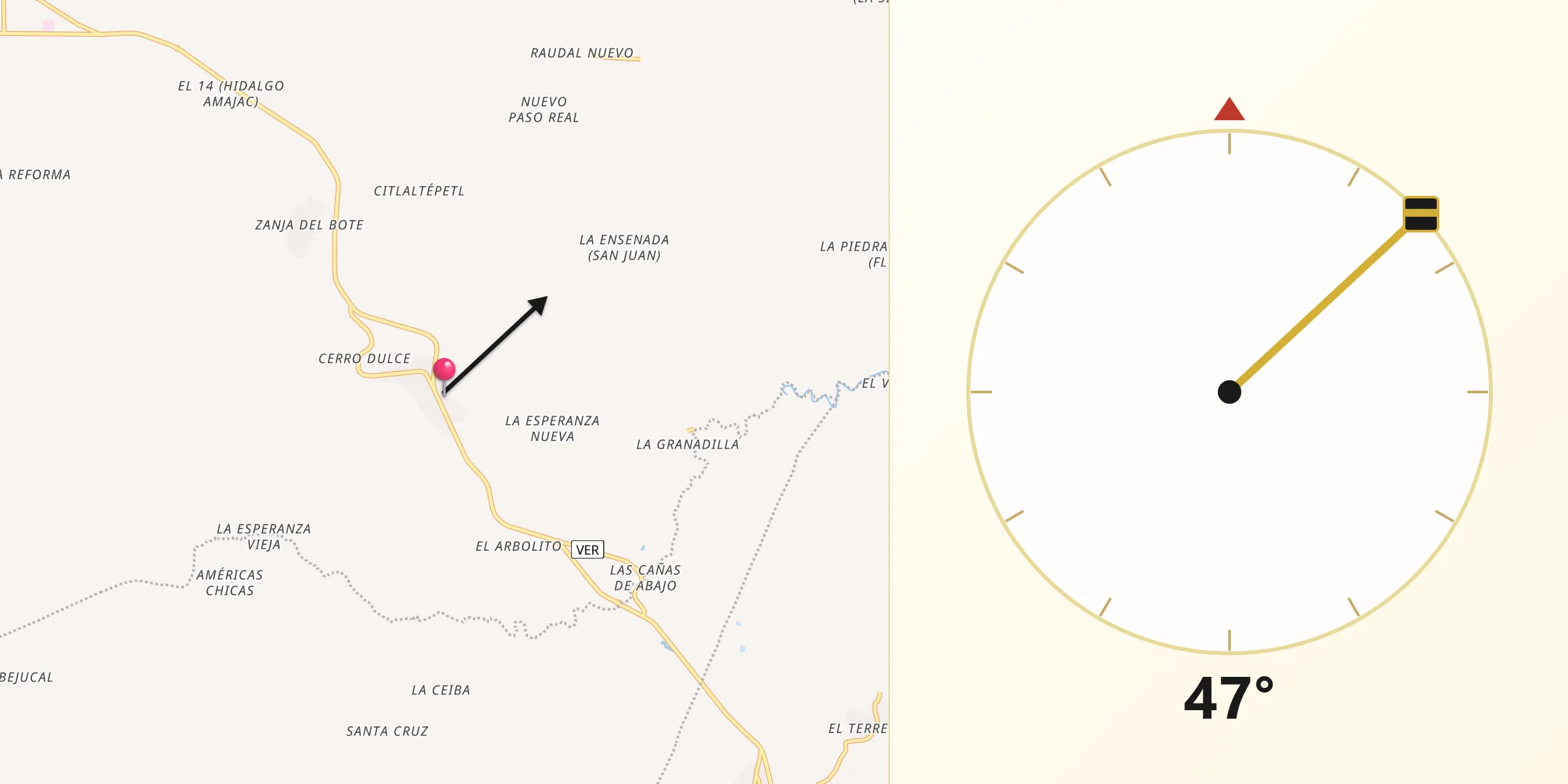 Dirección de la Qibla desde Buenos Aires (San Isidro)