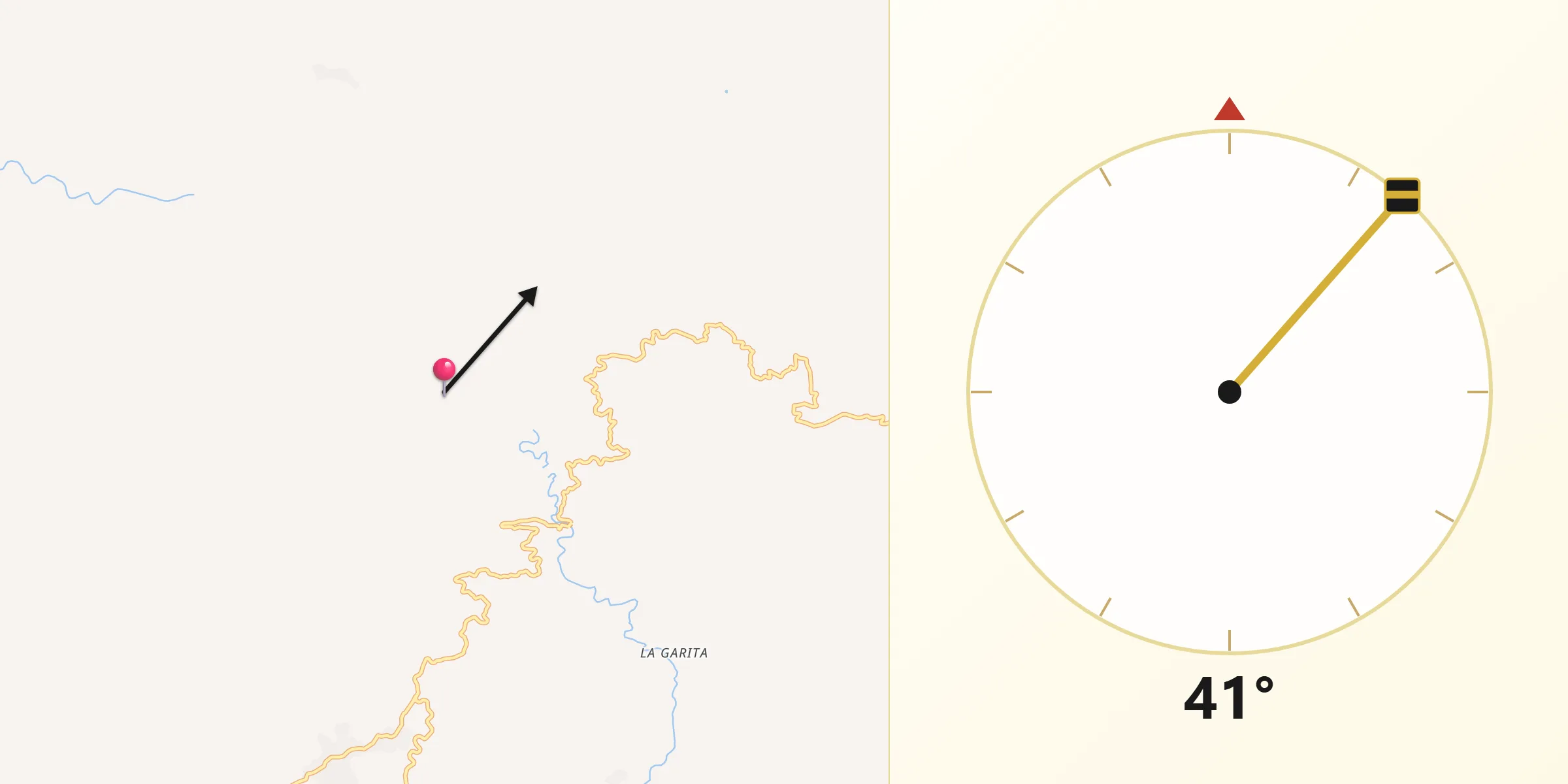 Dirección de la Qibla desde San Sebastián del Oeste