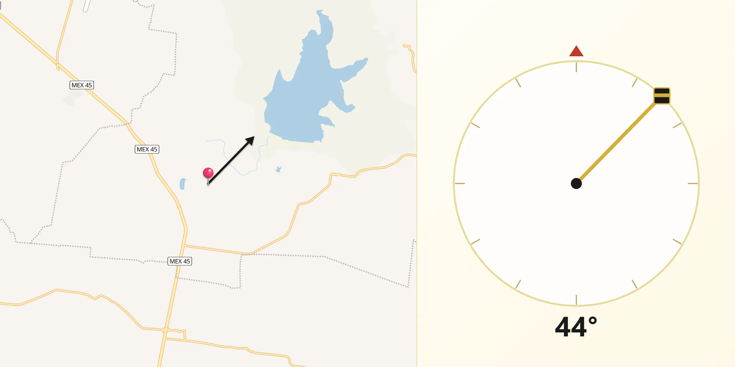Dirección de la Qibla desde San José de Llanos