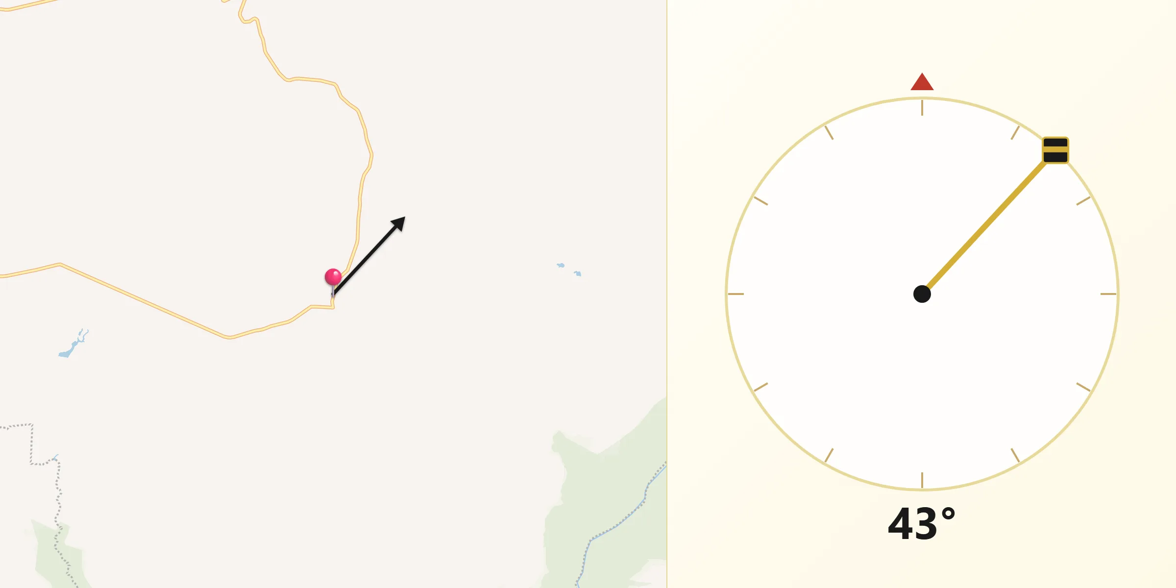 Dirección de la Qibla desde El Cuatro