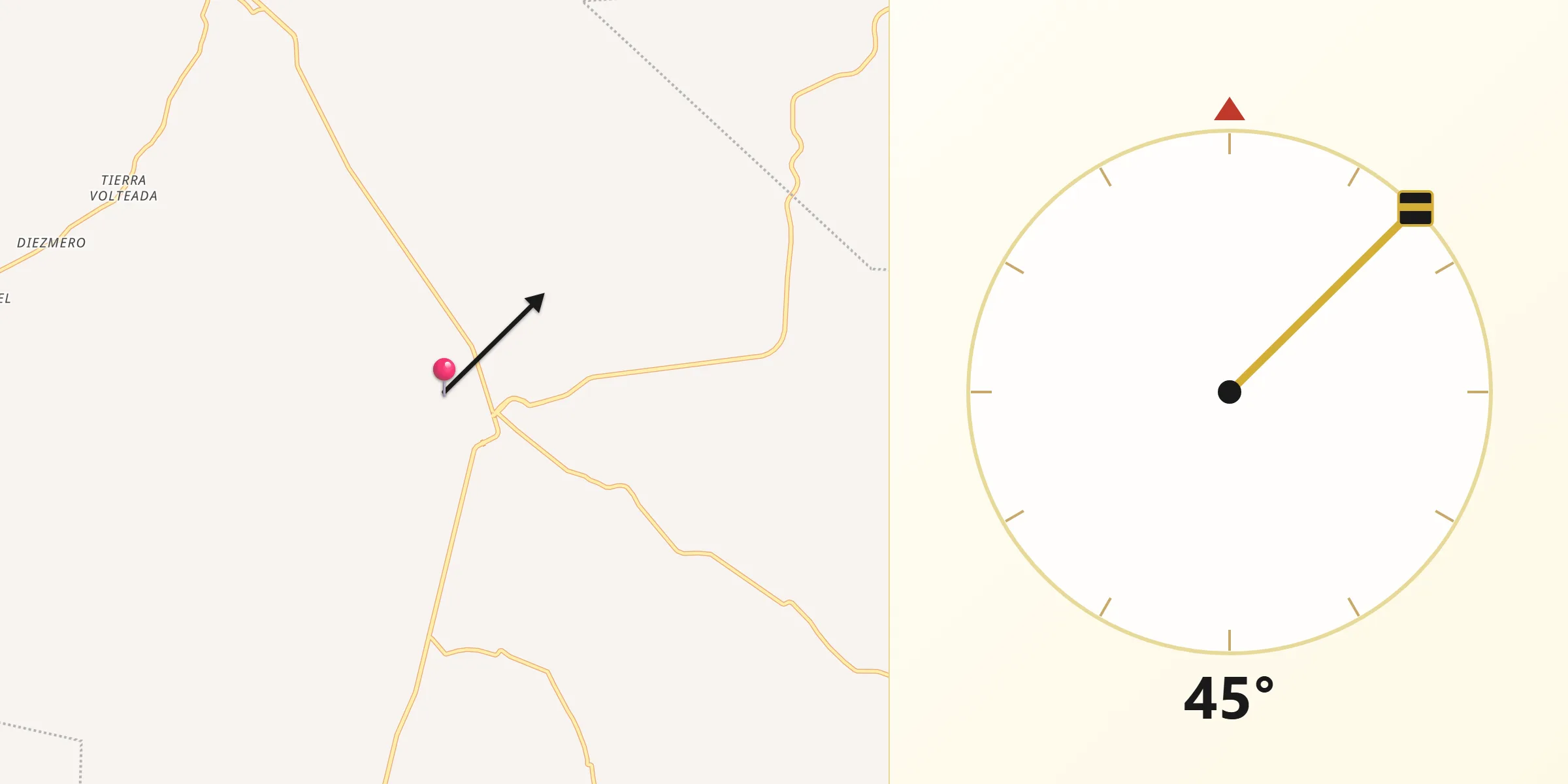 Dirección de la Qibla desde San Pablo Tolimán