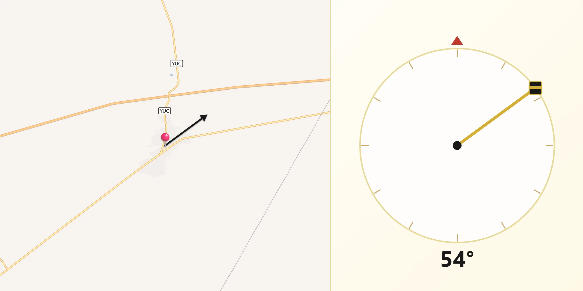 Dirección de la Qibla desde X-Cán