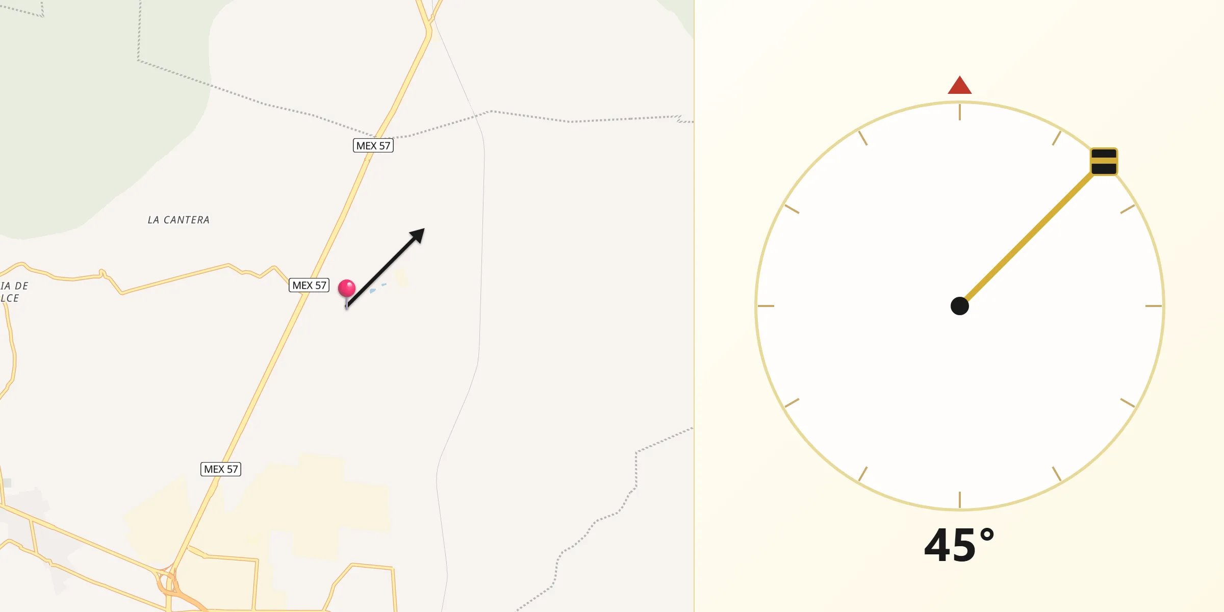 Dirección de la Qibla desde Jofrito