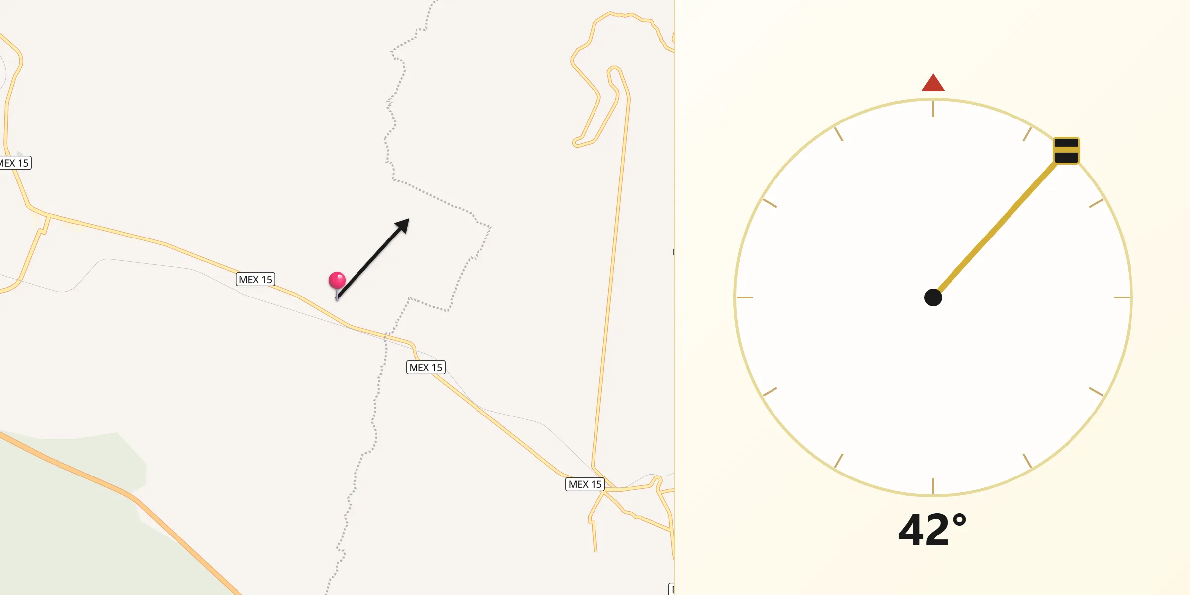 Dirección de la Qibla desde El Medineño