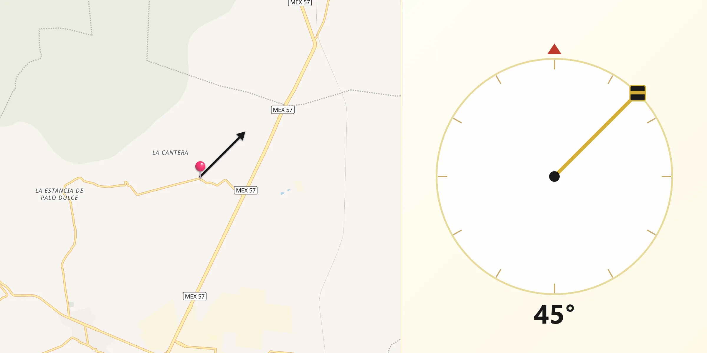 Dirección de la Qibla desde La Luz