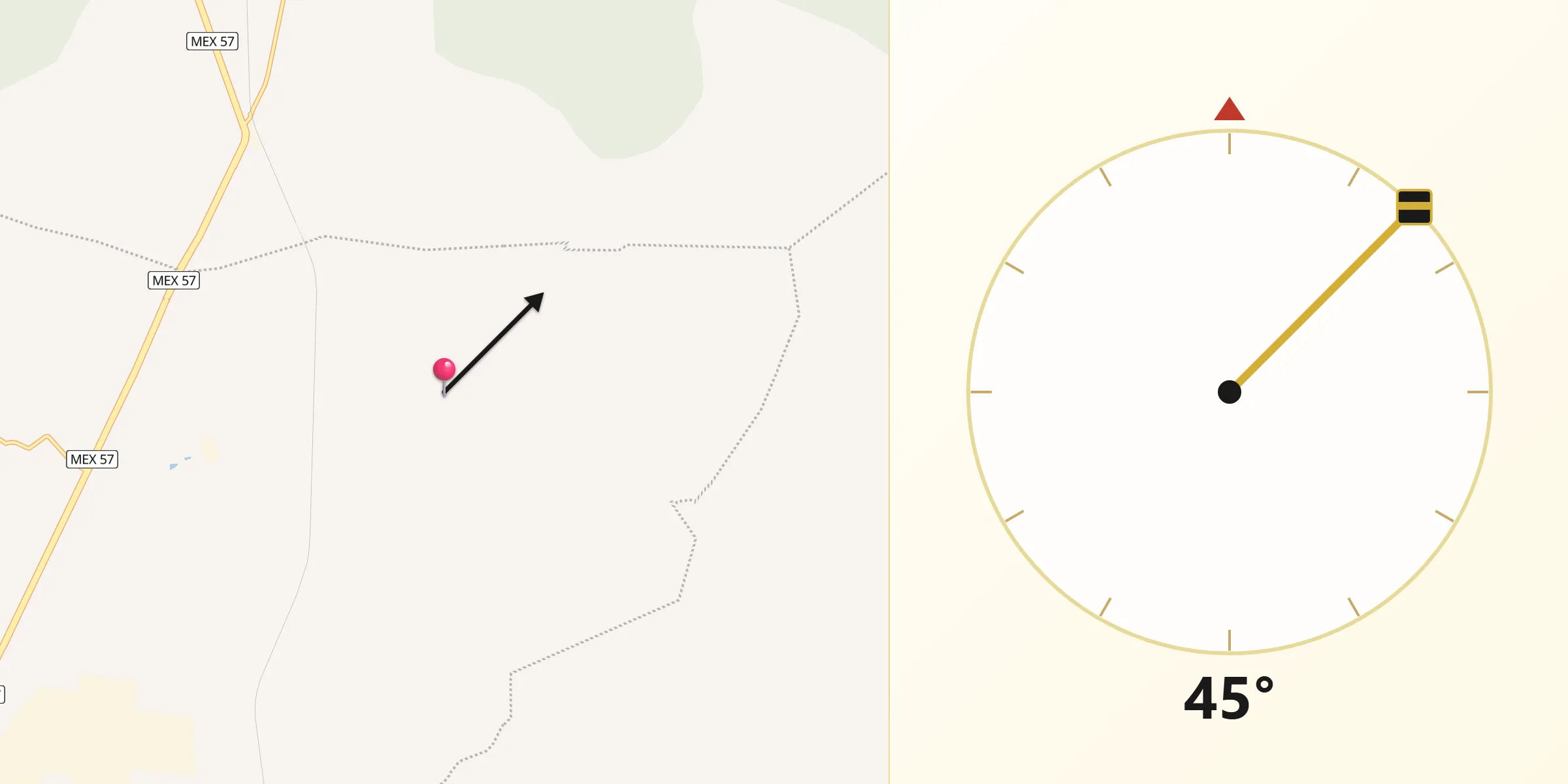 Dirección de la Qibla desde La Versolilla