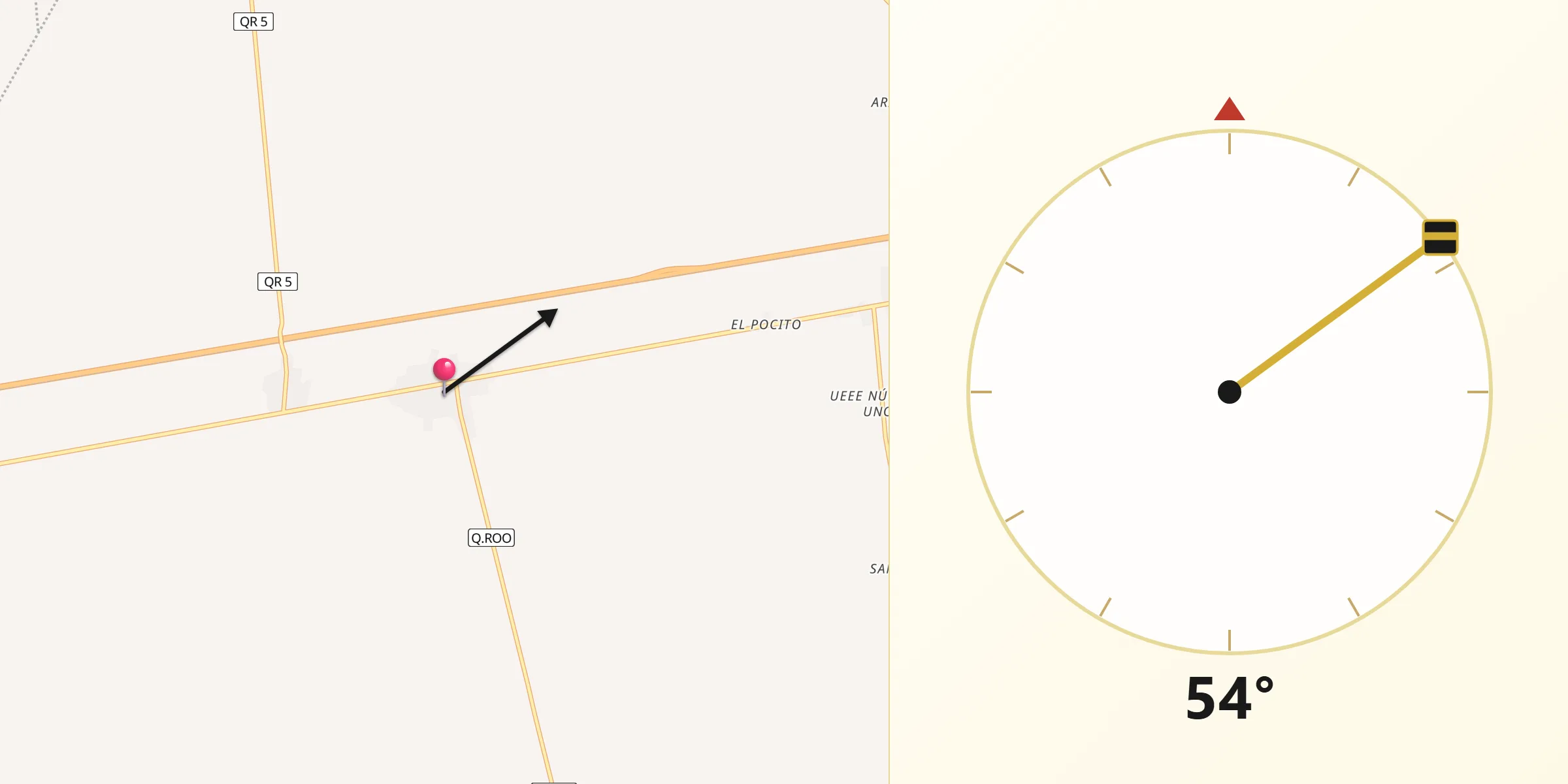 Dirección de la Qibla desde Ignacio Zaragoza