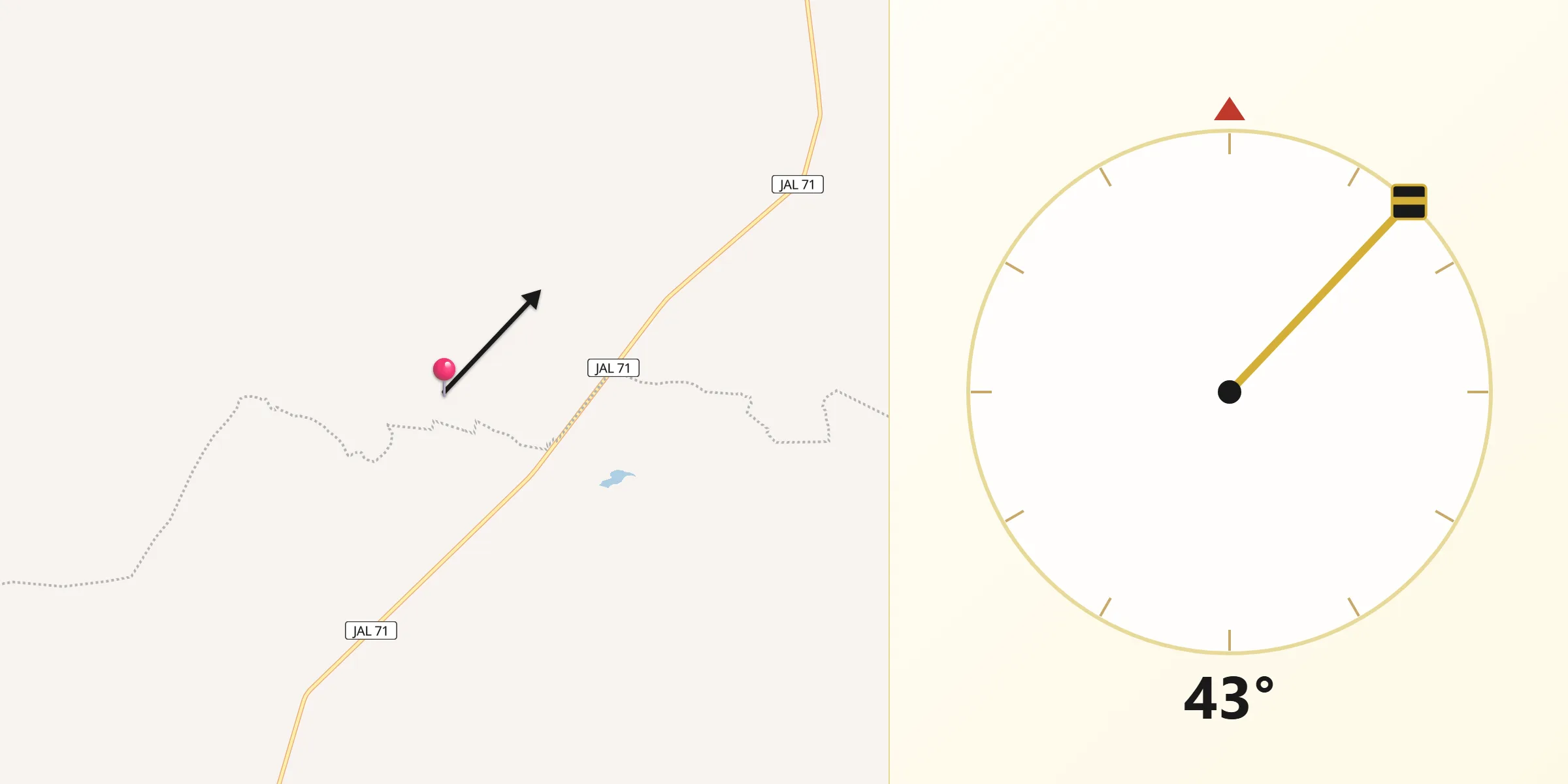 Dirección de la Qibla desde El Mastranzo