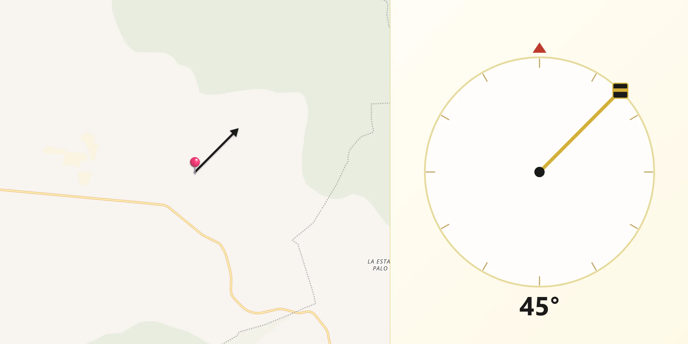 Dirección de la Qibla desde Puerto de Nieto