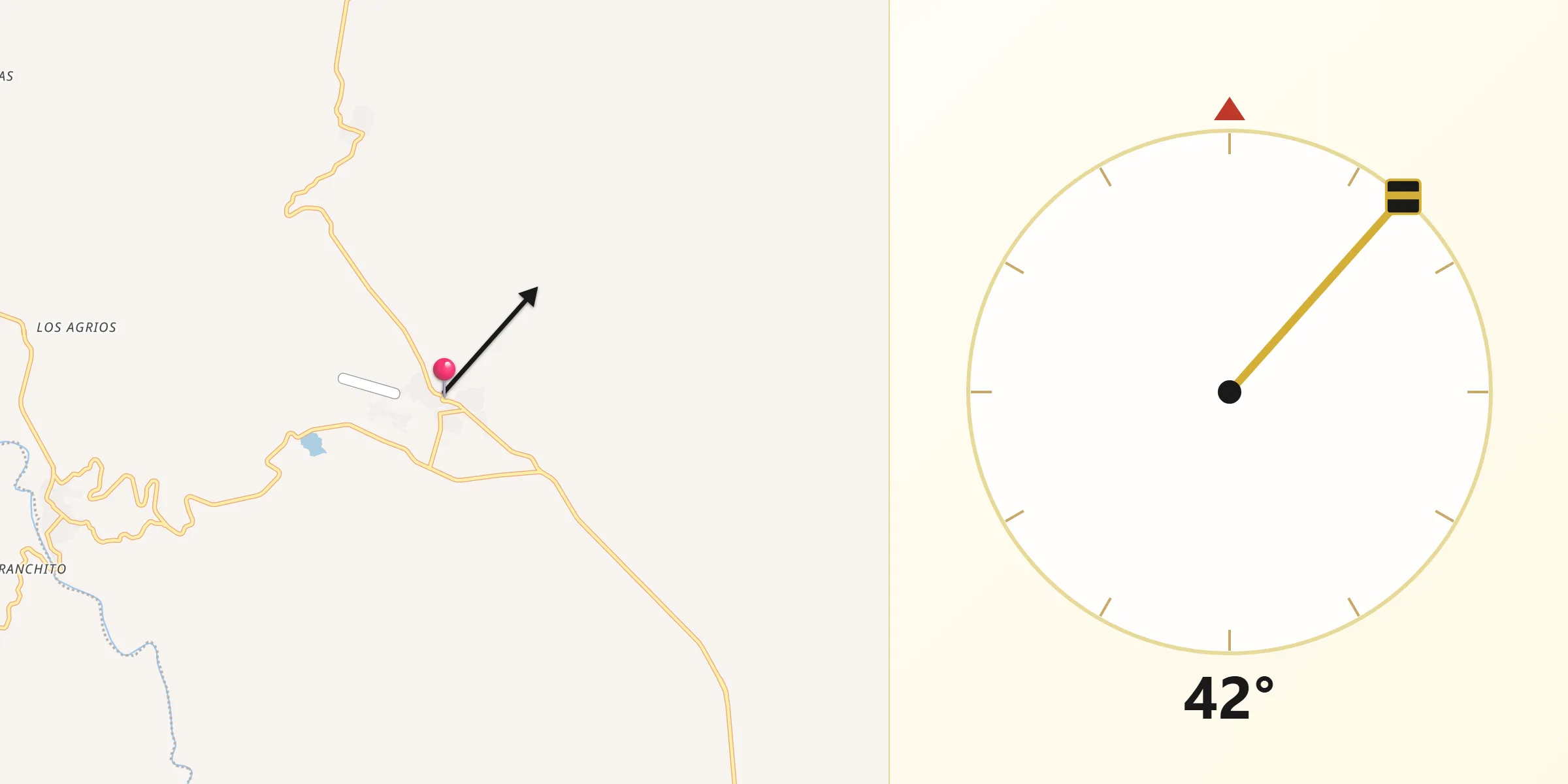 Dirección de la Qibla desde El Rosario