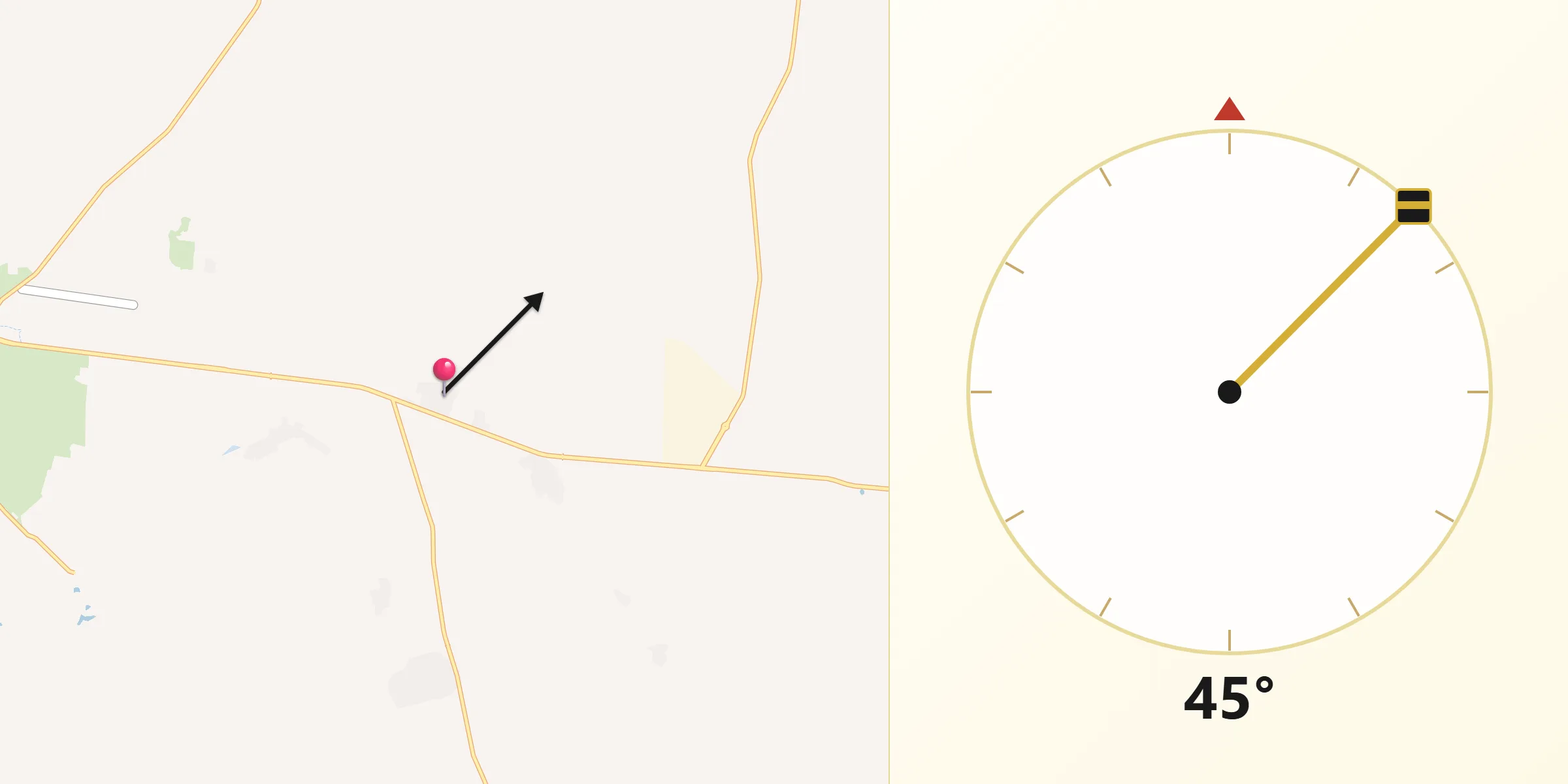 Dirección de la Qibla desde Corralejo de Arriba