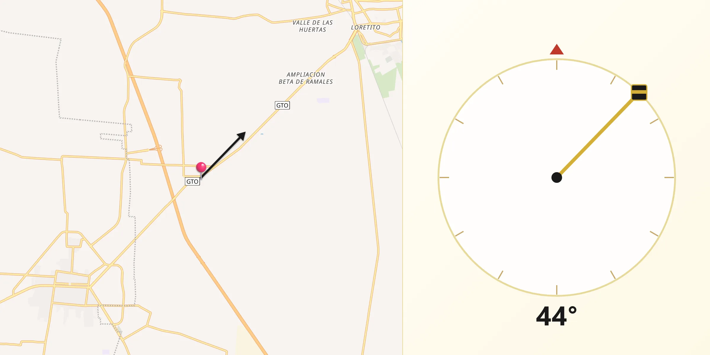 Dirección de la Qibla desde La Aldea
