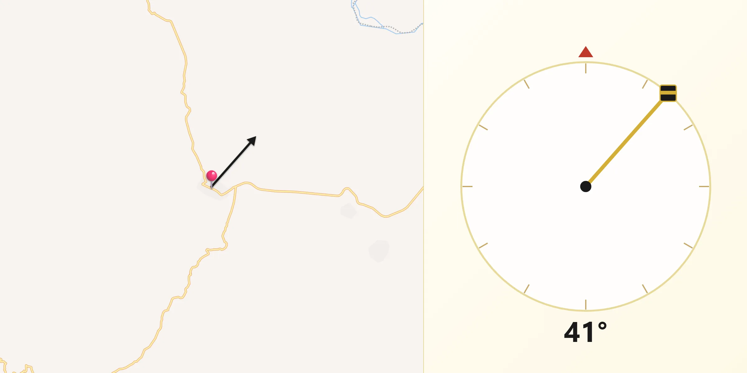 Dirección de la Qibla desde San Felipe de Híjar