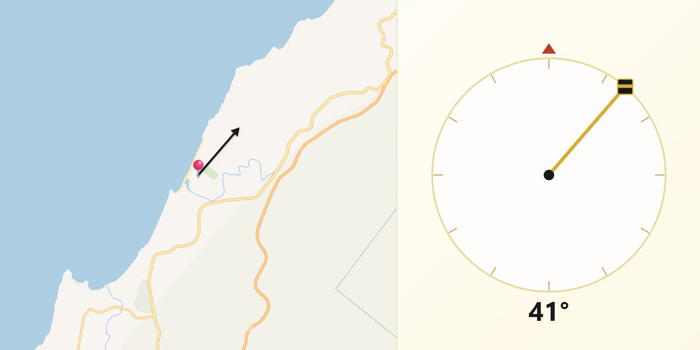 Dirección de la Qibla desde San Francisco