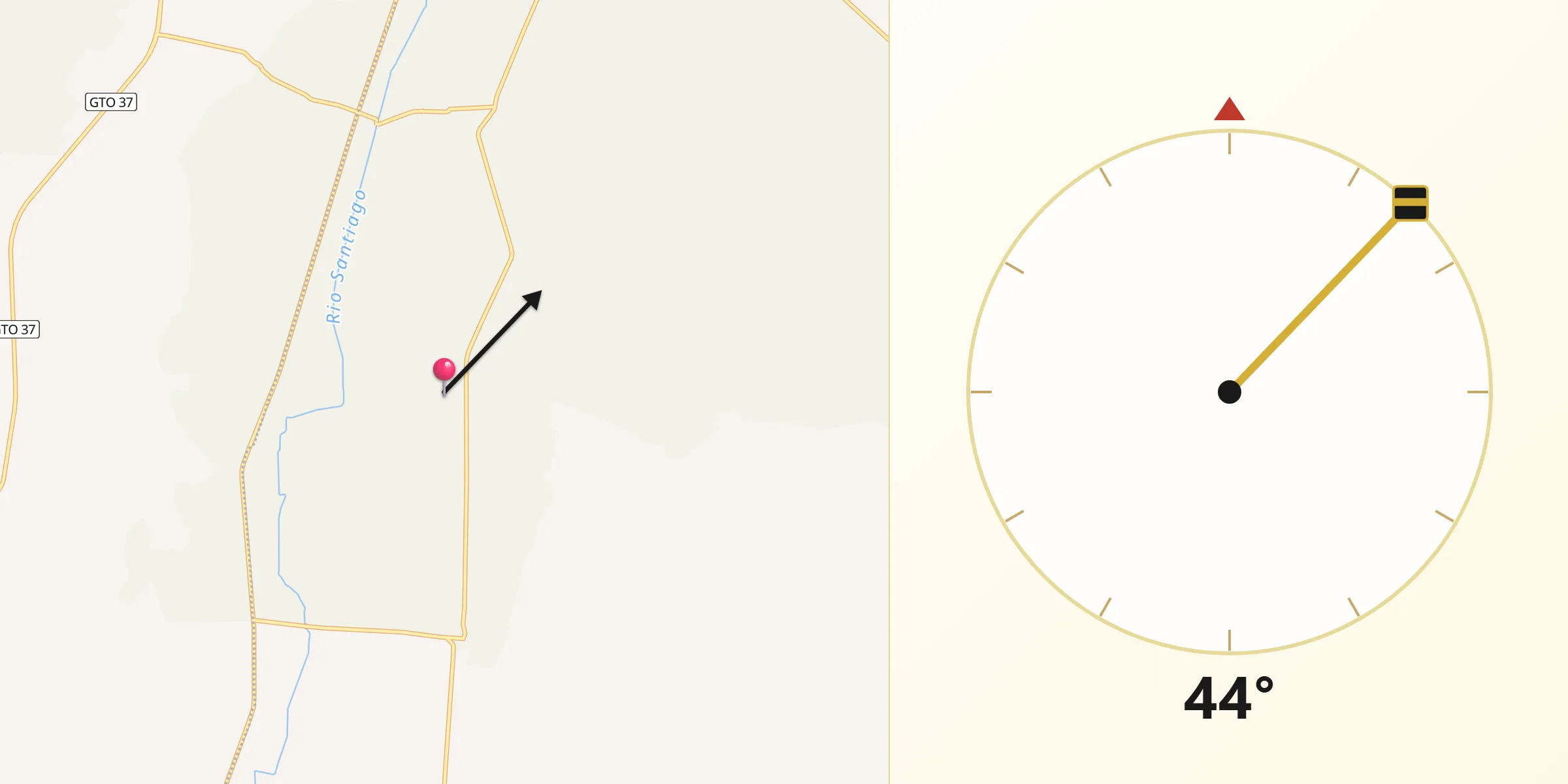 Dirección de la Qibla desde San Ignacio de Hidalgo