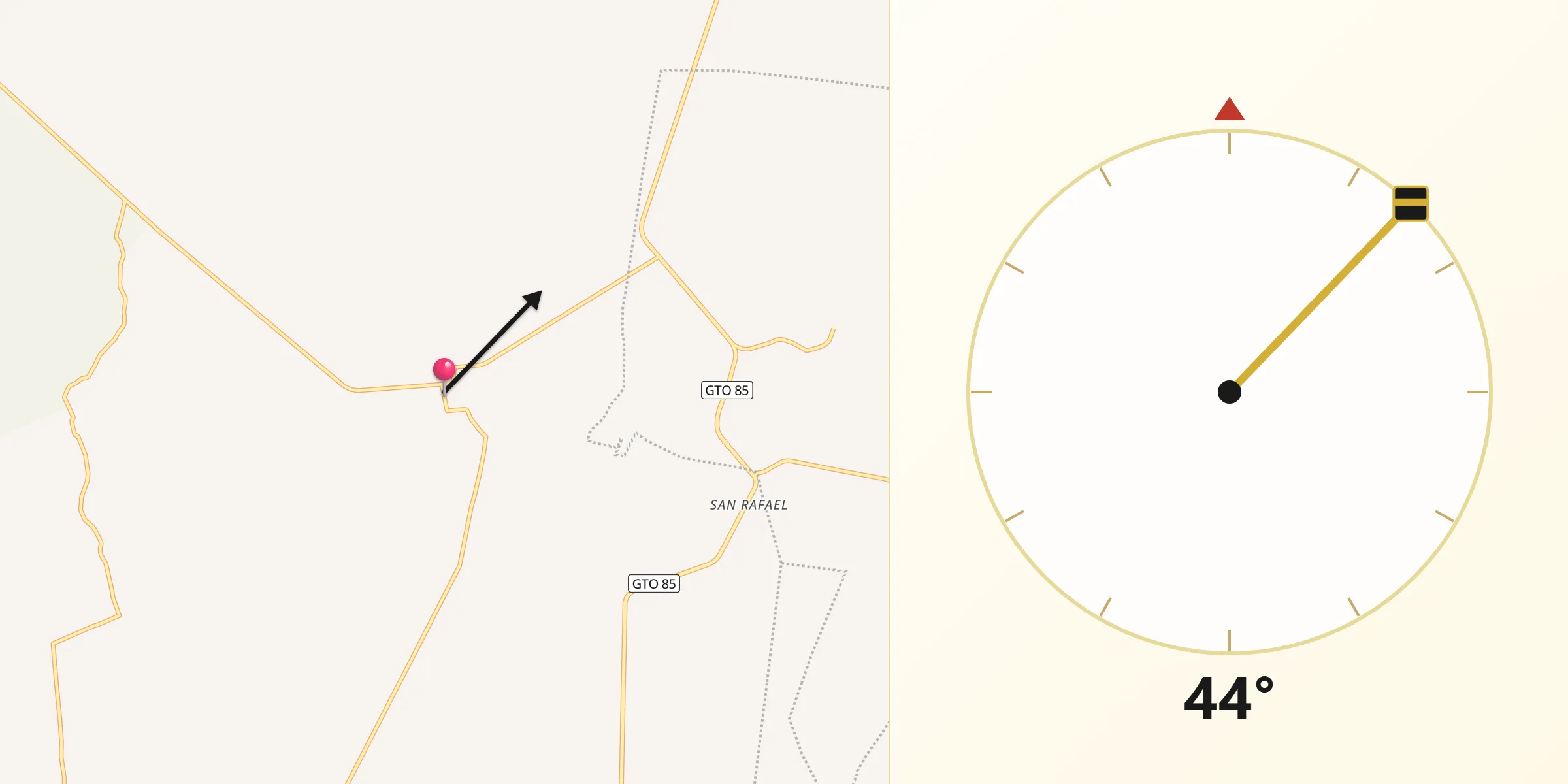 Dirección de la Qibla desde Jesús del Monte