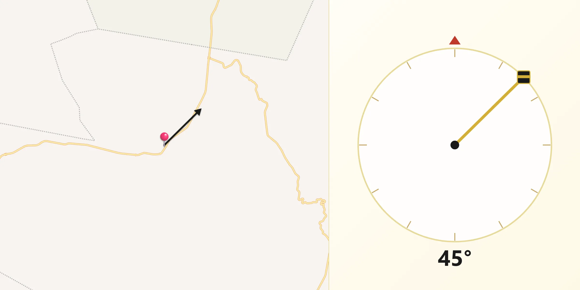 Dirección de la Qibla desde Higuerillas