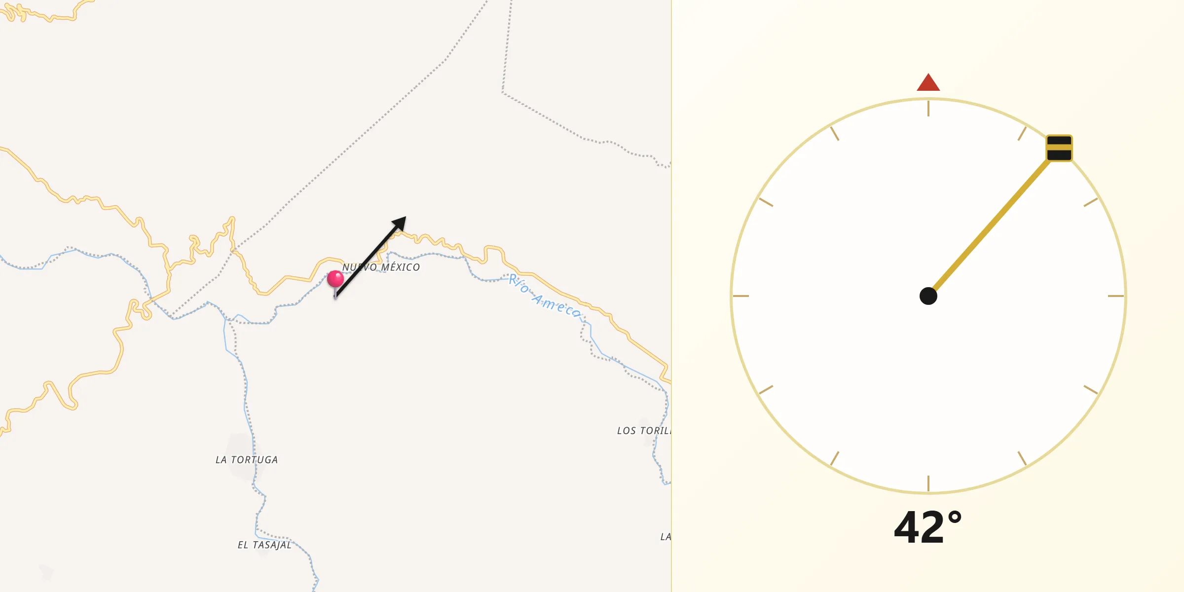 Dirección de la Qibla desde Amajaquillo