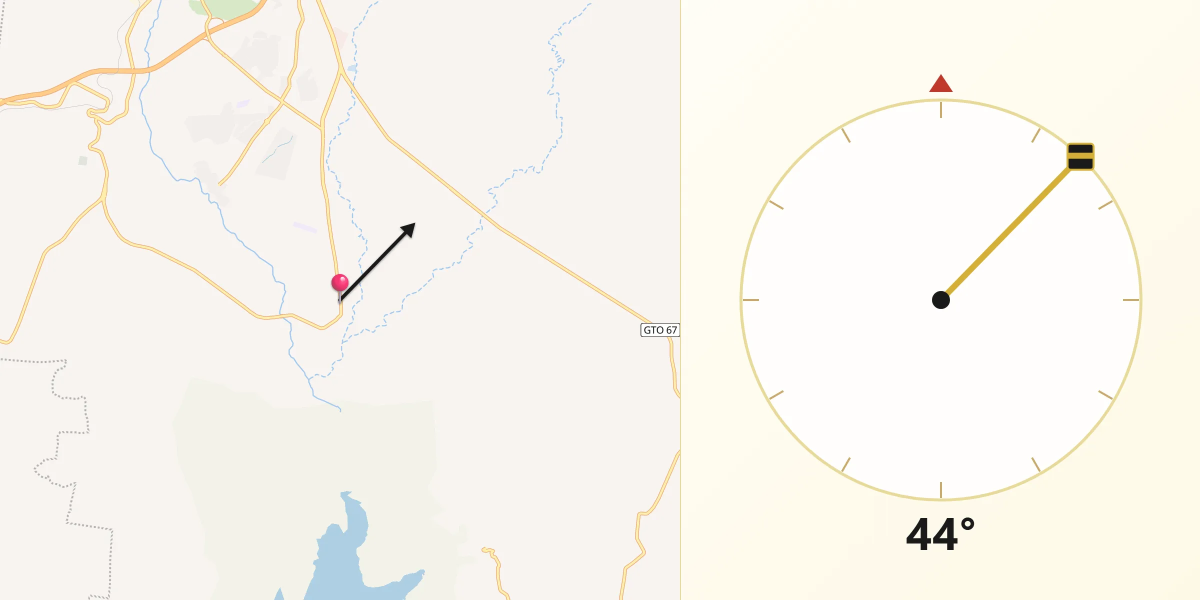Dirección de la Qibla desde Puentecillas