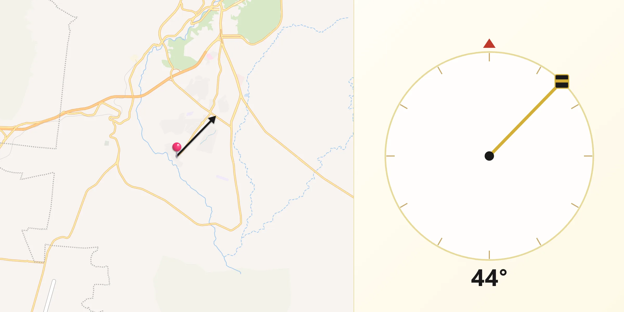 Dirección de la Qibla desde Paso de Pirules