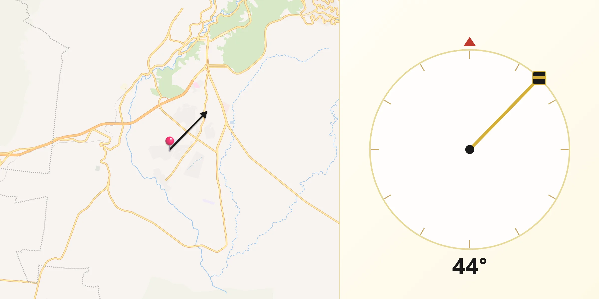 Dirección de la Qibla desde Fraccionamiento Villas de Guanajuato