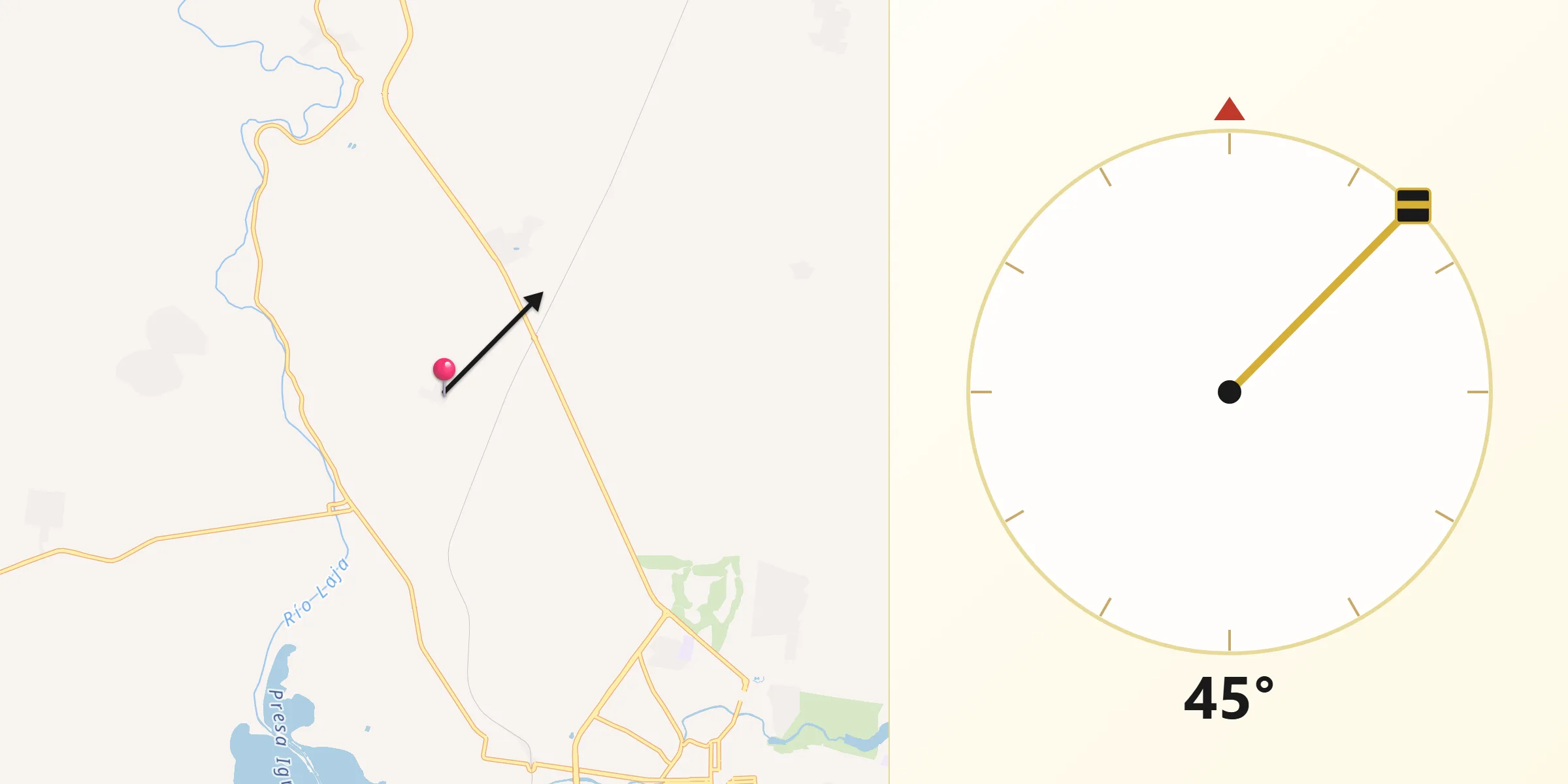 Dirección de la Qibla desde Nigromante