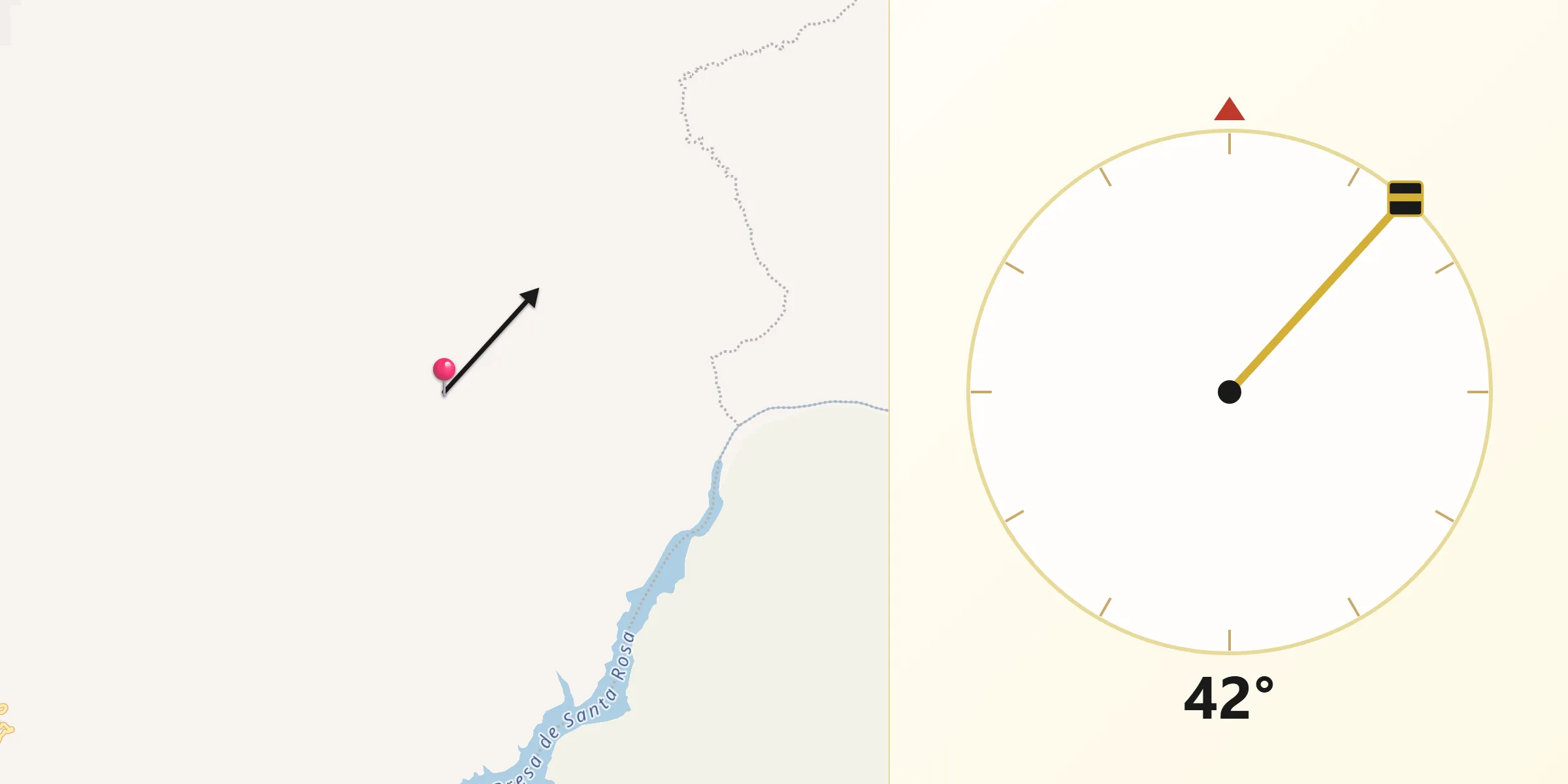 Dirección de la Qibla desde El Olvido