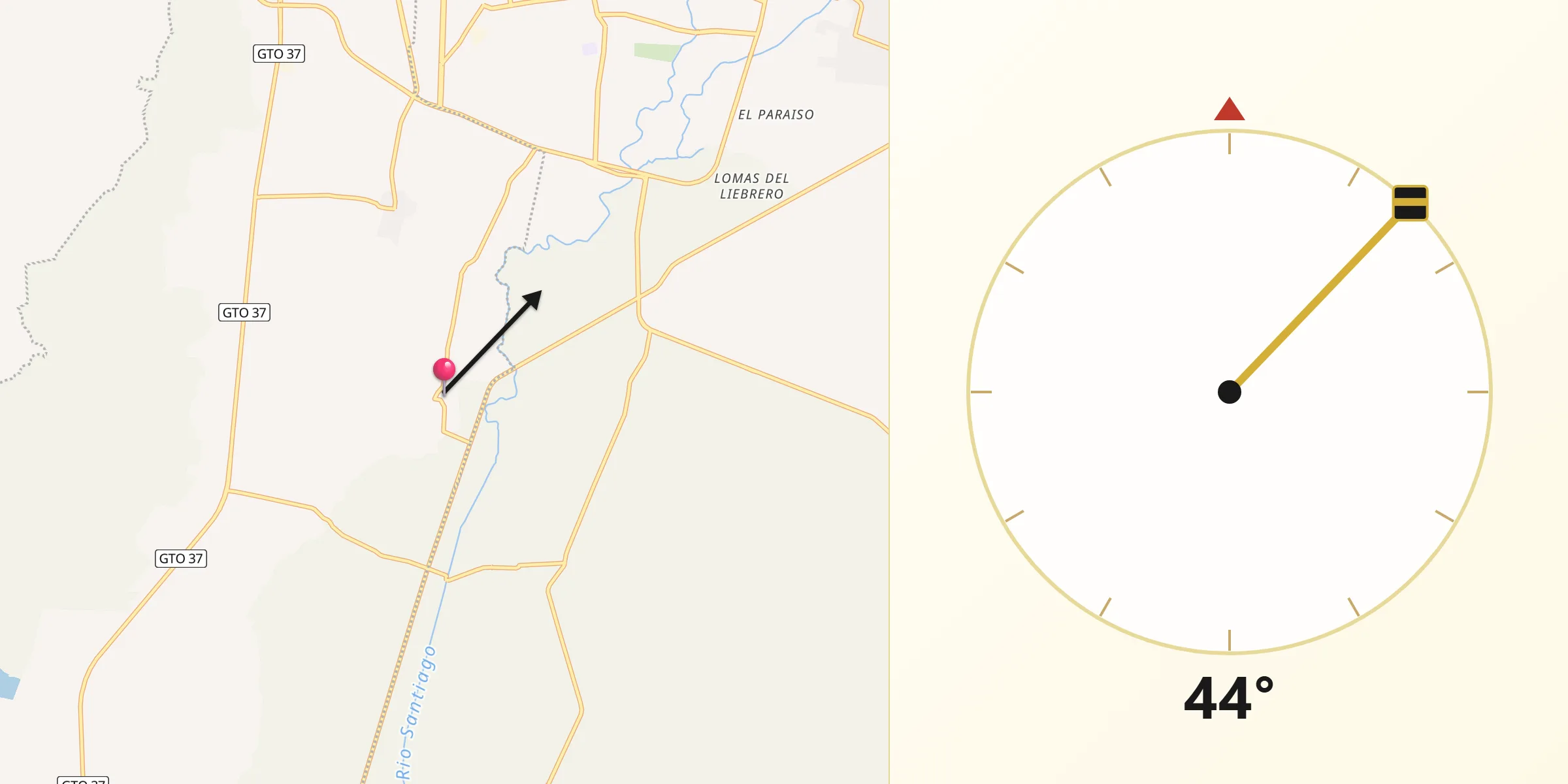 Dirección de la Qibla desde San Bernardo