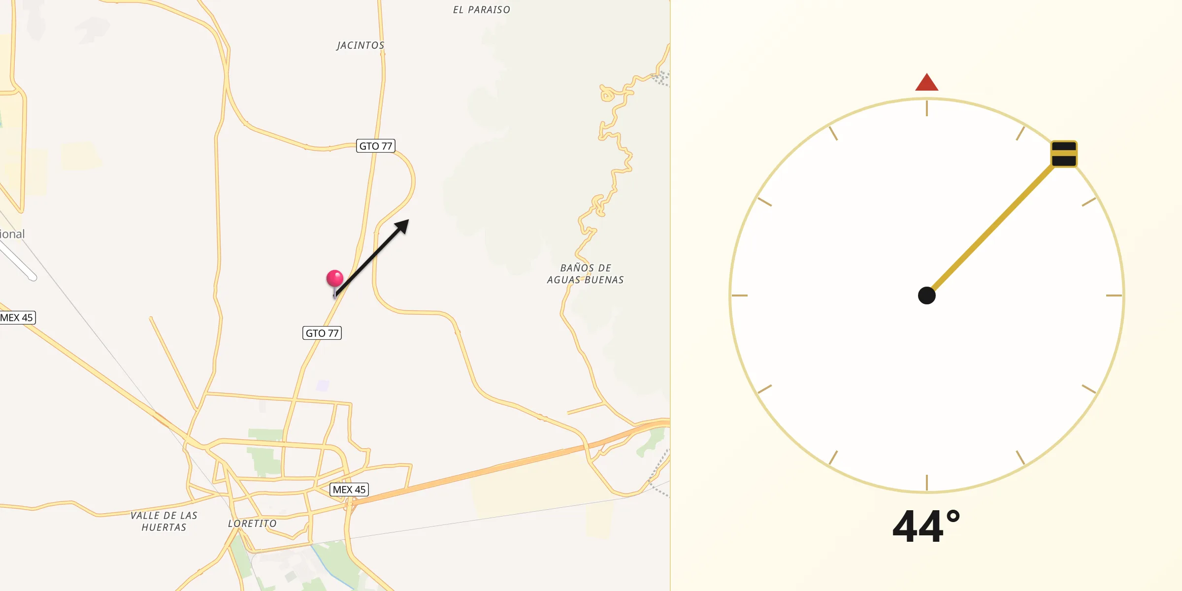 Dirección de la Qibla desde Colonia Francisco Javier Mina