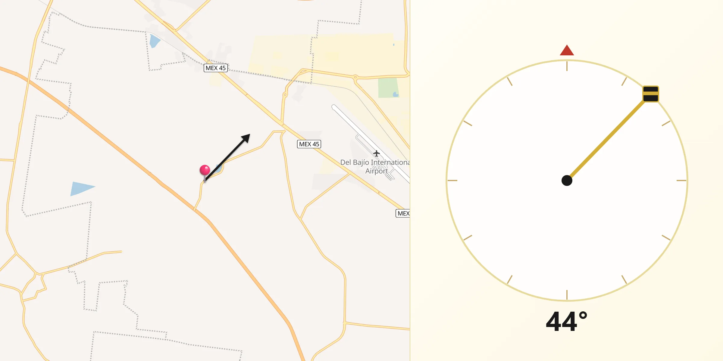 Dirección de la Qibla desde Loza de Barrera